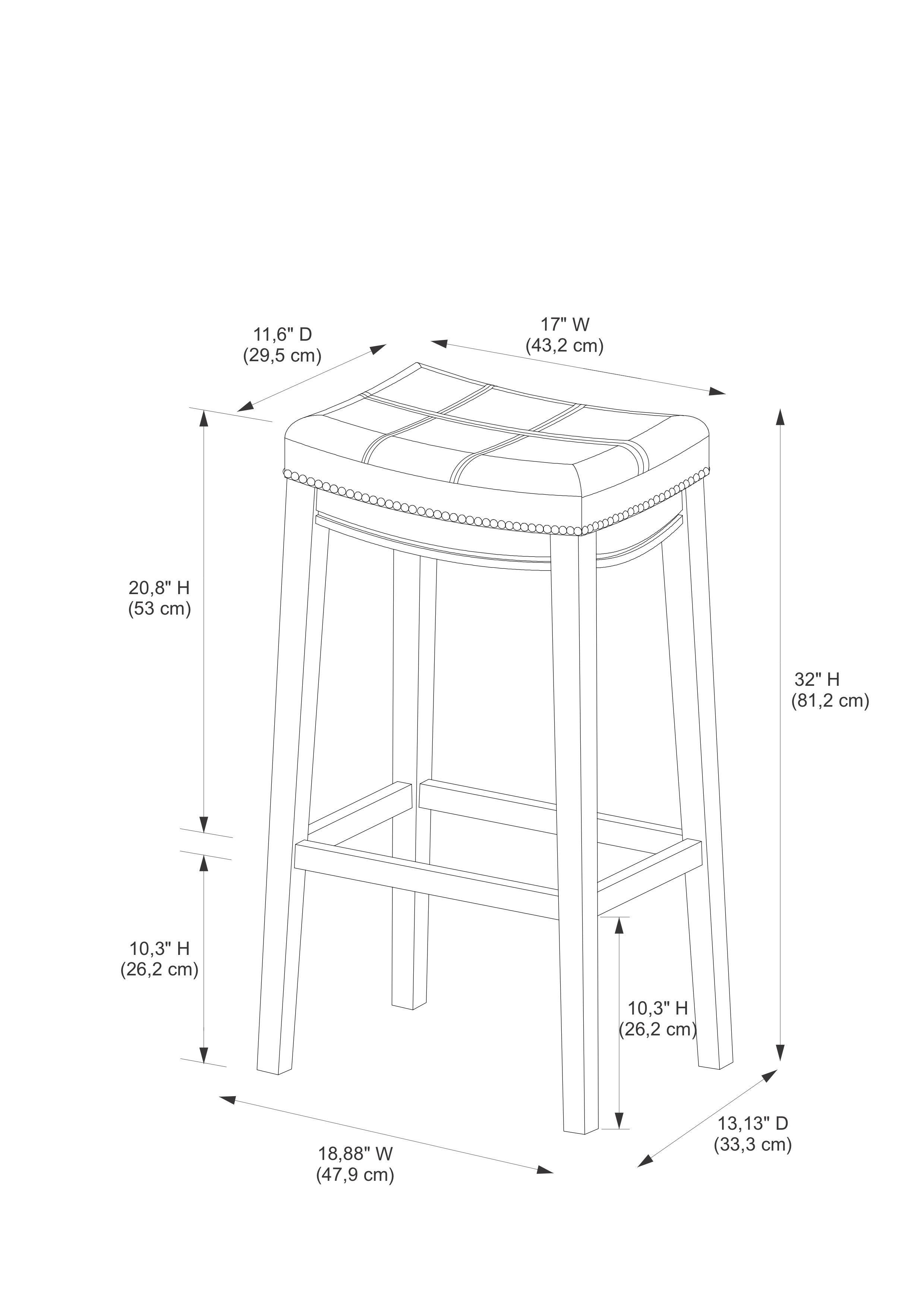 Backless Claridge Barstool, Light Gray, large