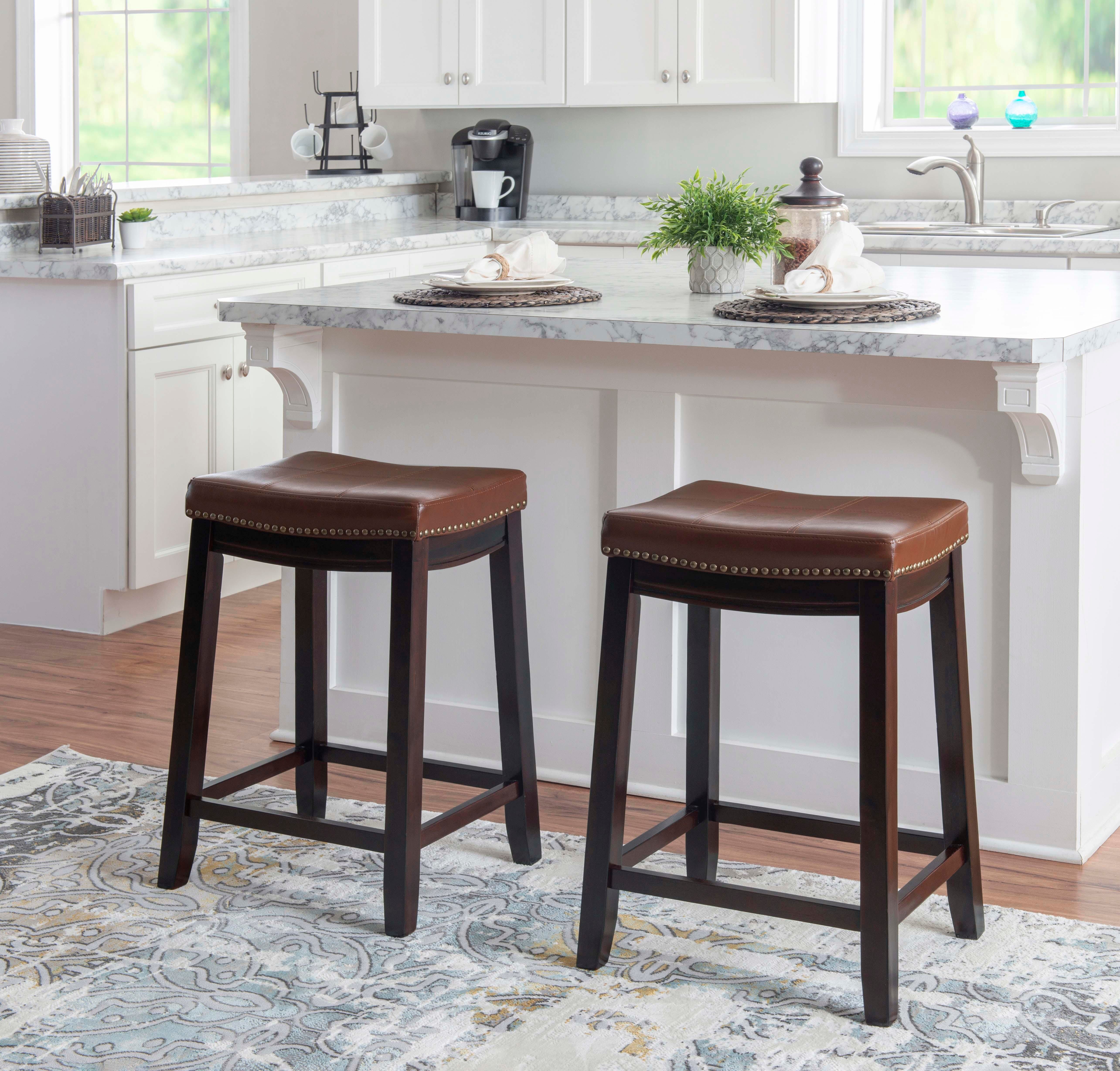 Backless Claridge Counter Stool, Cognac, large
