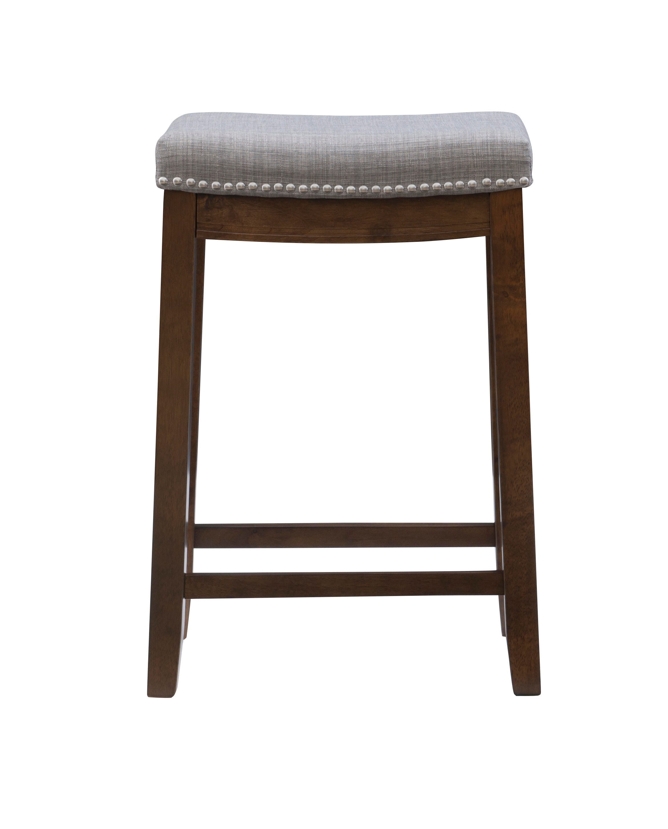 Backless Claridge Counter Stool, Gray/Brown, large