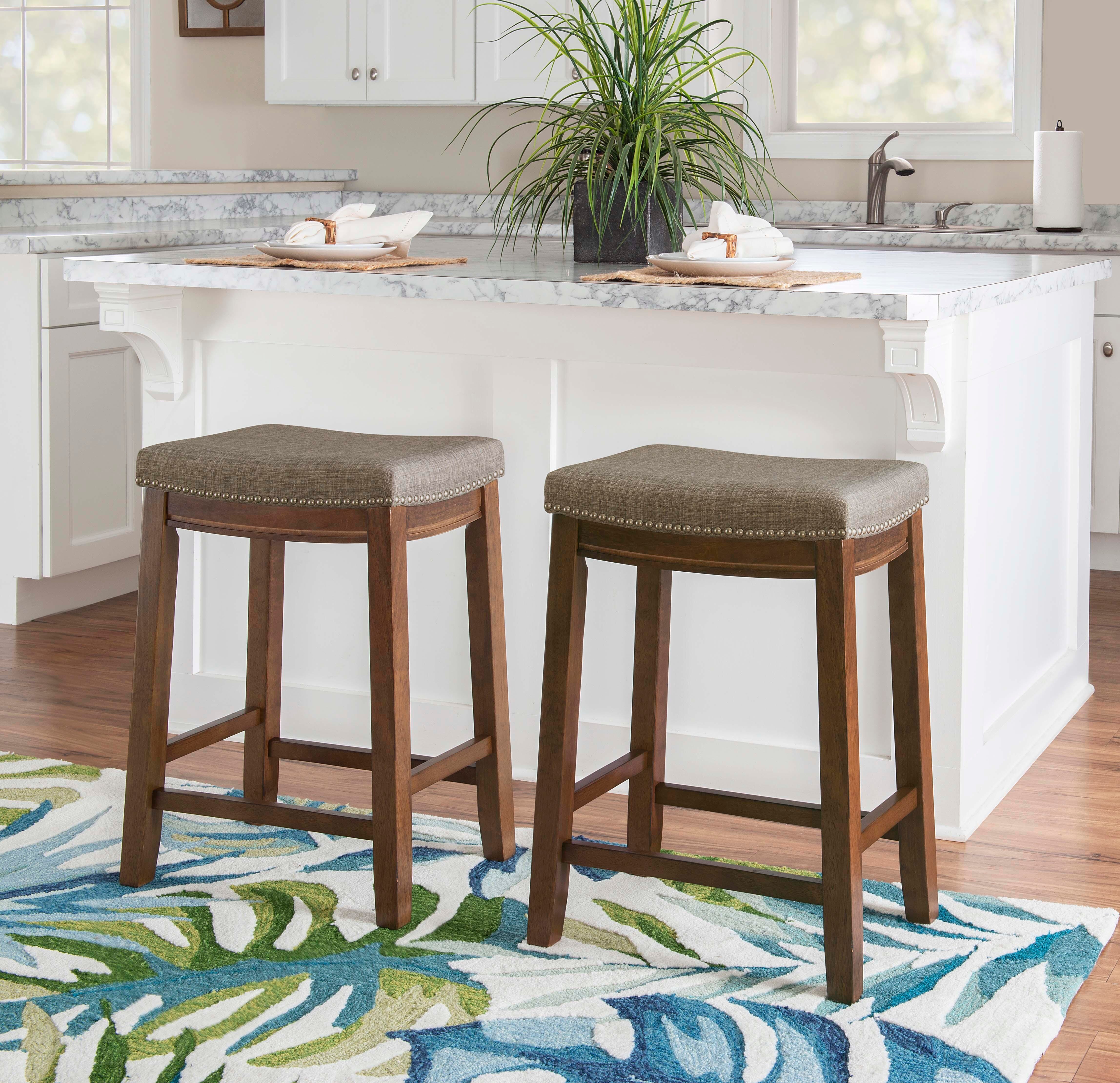 Backless Claridge Counter Stool, Gray/Brown, large