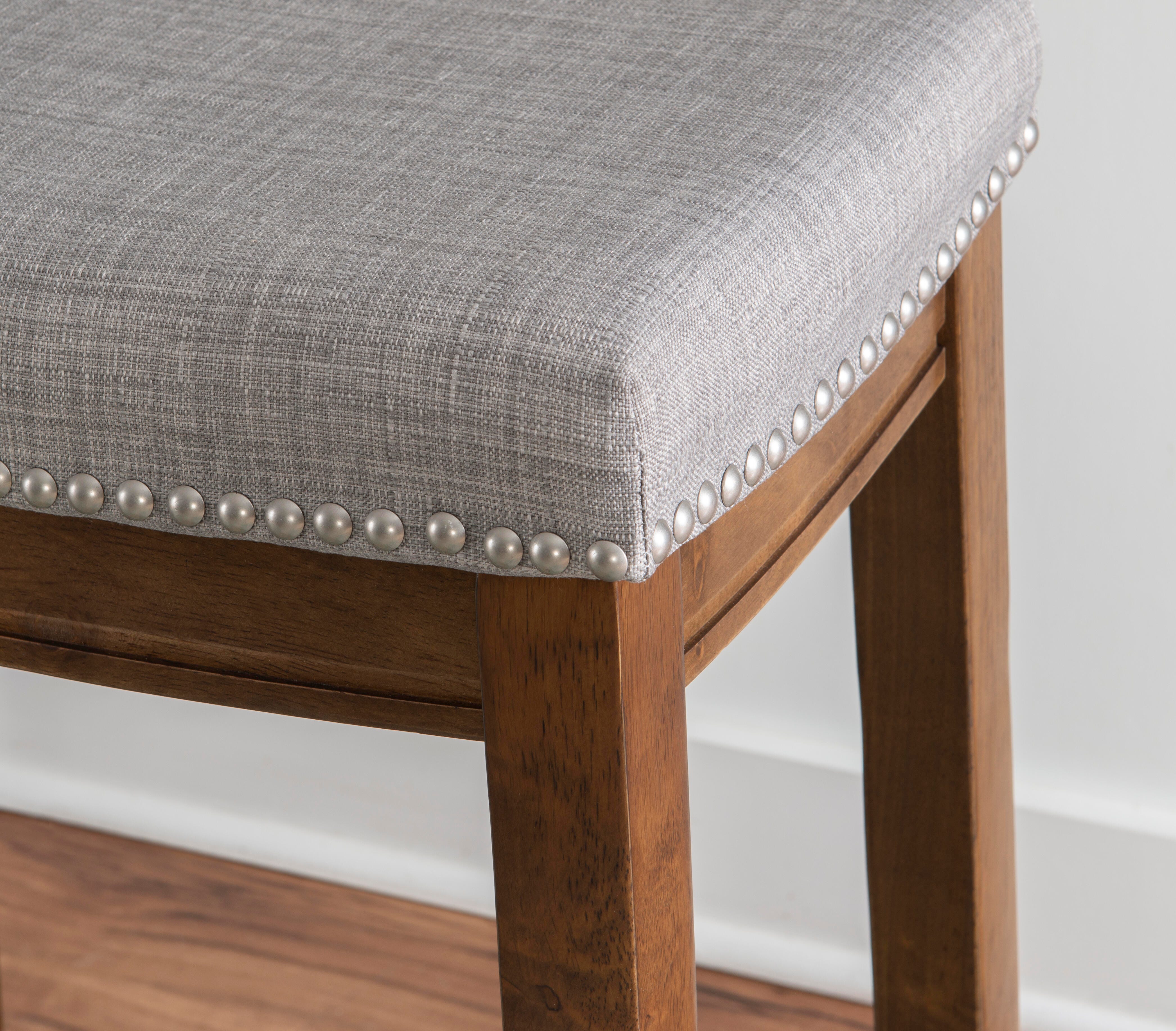 Backless Claridge Counter Stool, Gray/Brown, large