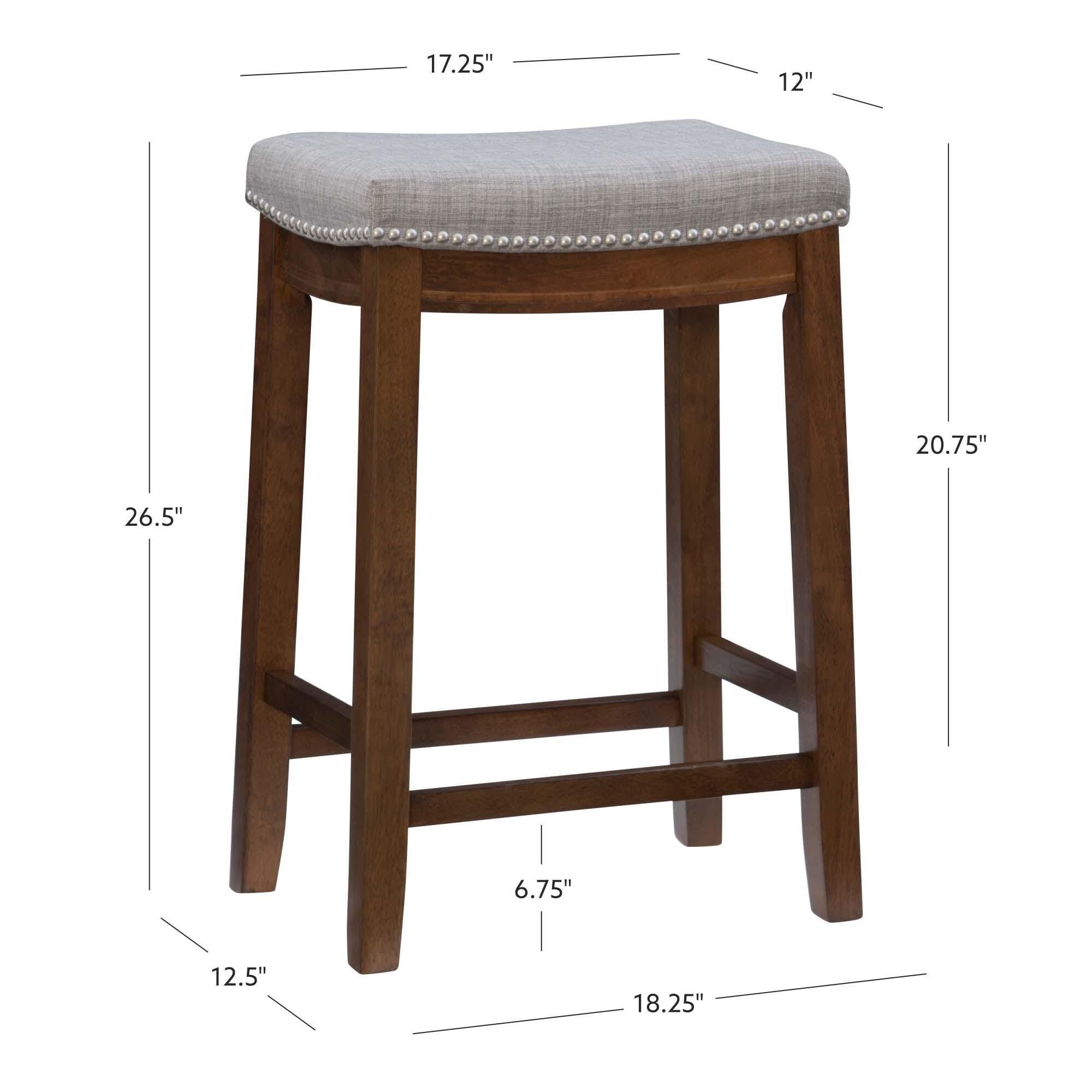 Backless Claridge Counter Stool, Gray/Brown, large