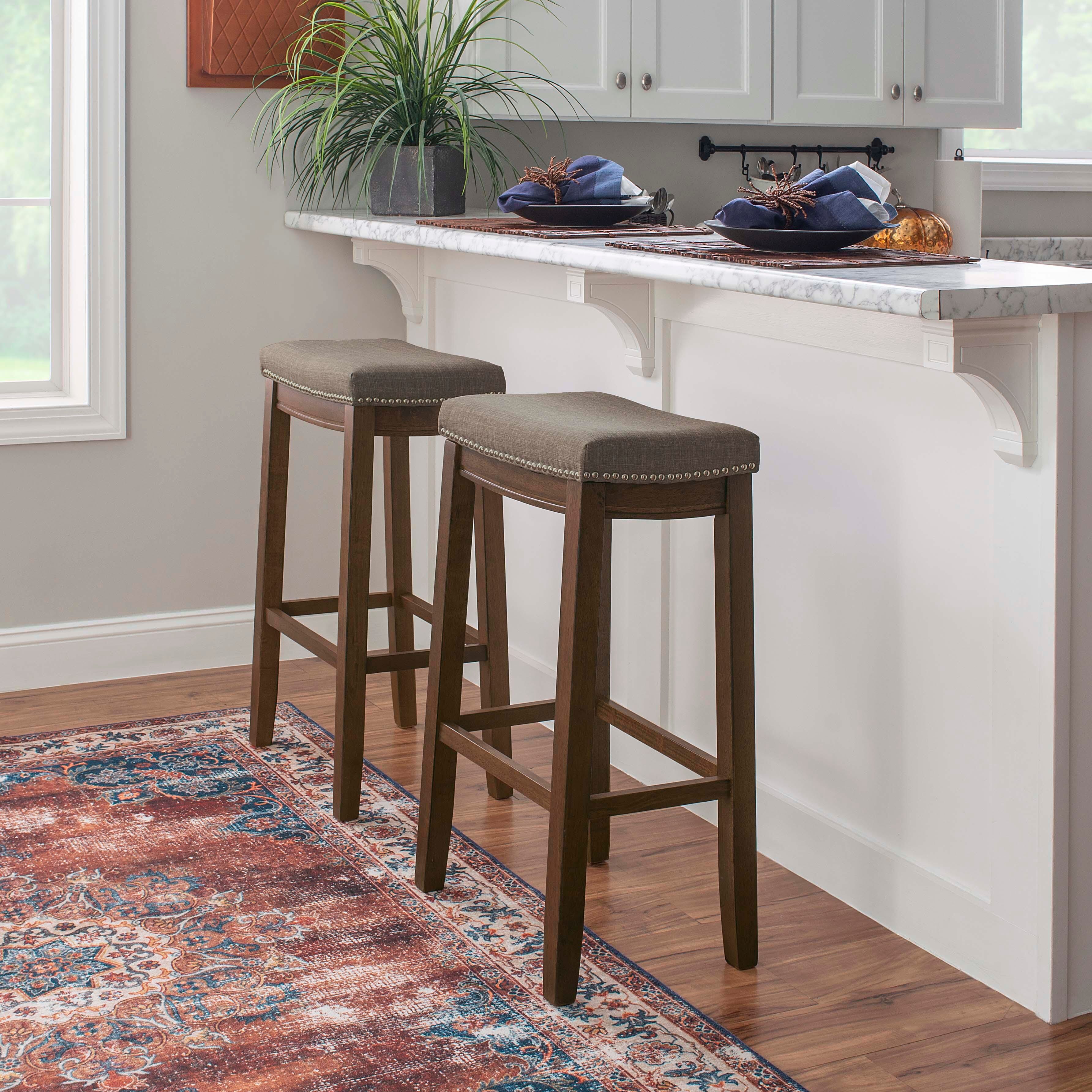 Backless Claridge Barstool, Gray/Brown, large