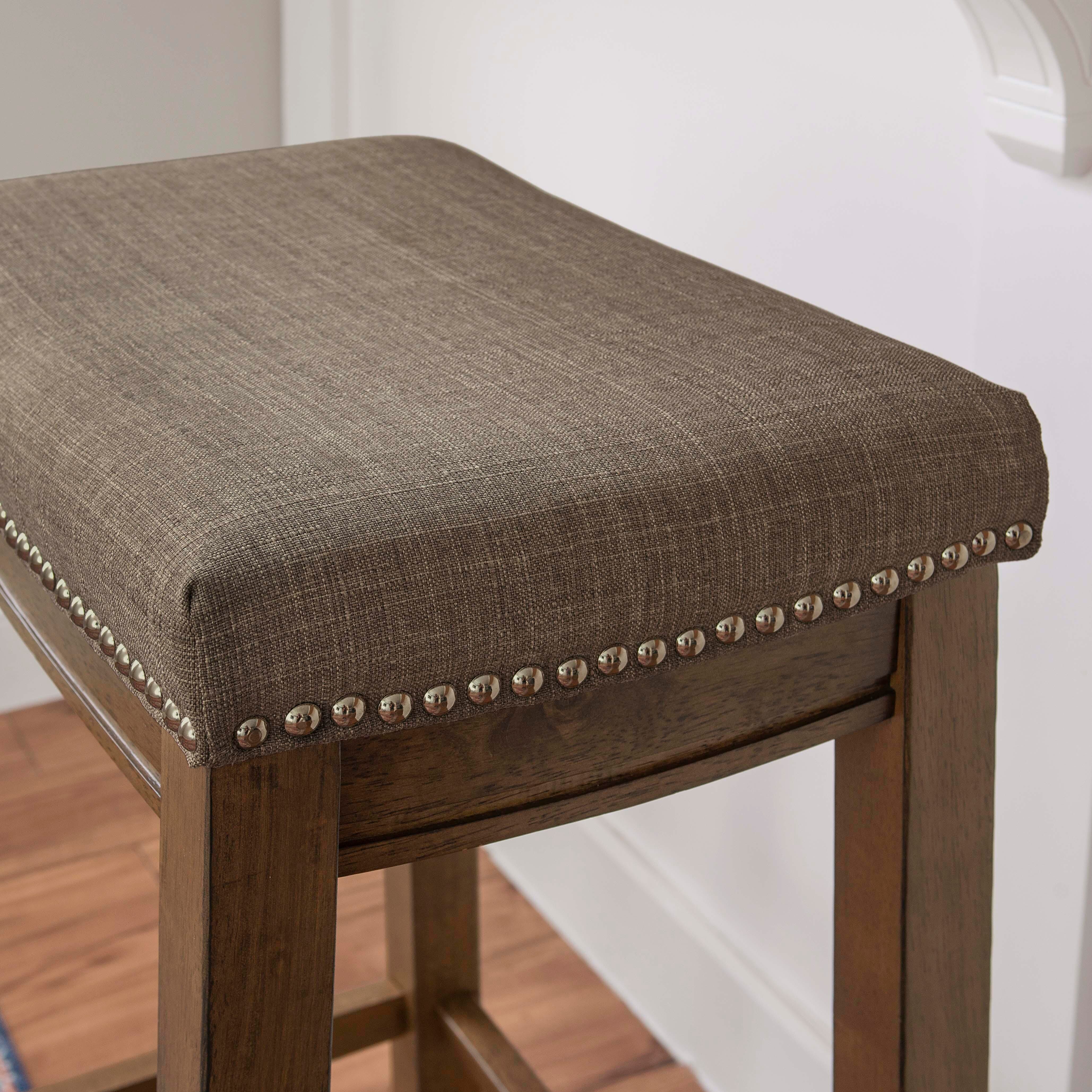 Backless Claridge Barstool, Gray/Brown, large