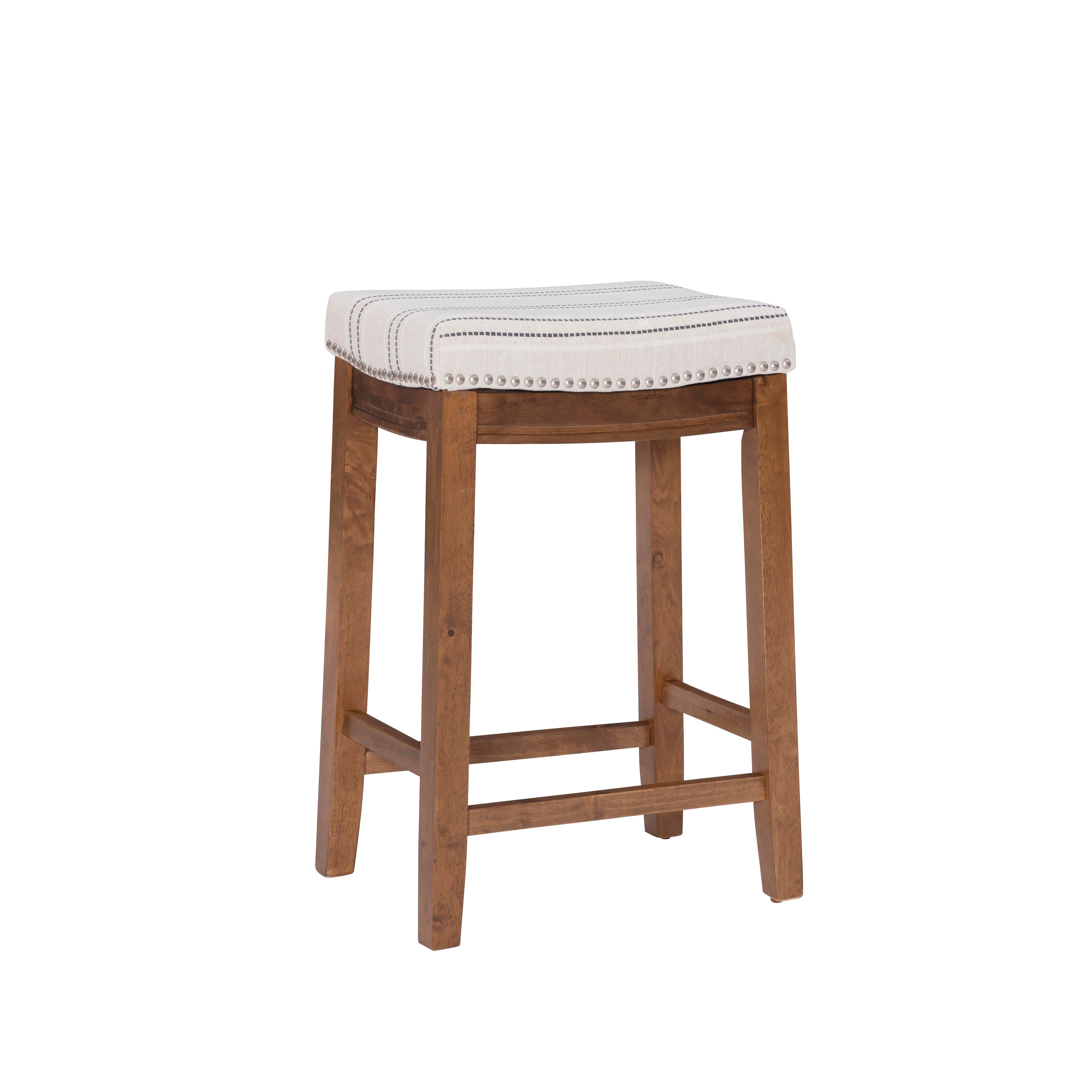 Backless Claridge Counter Stool, White/Natural, large