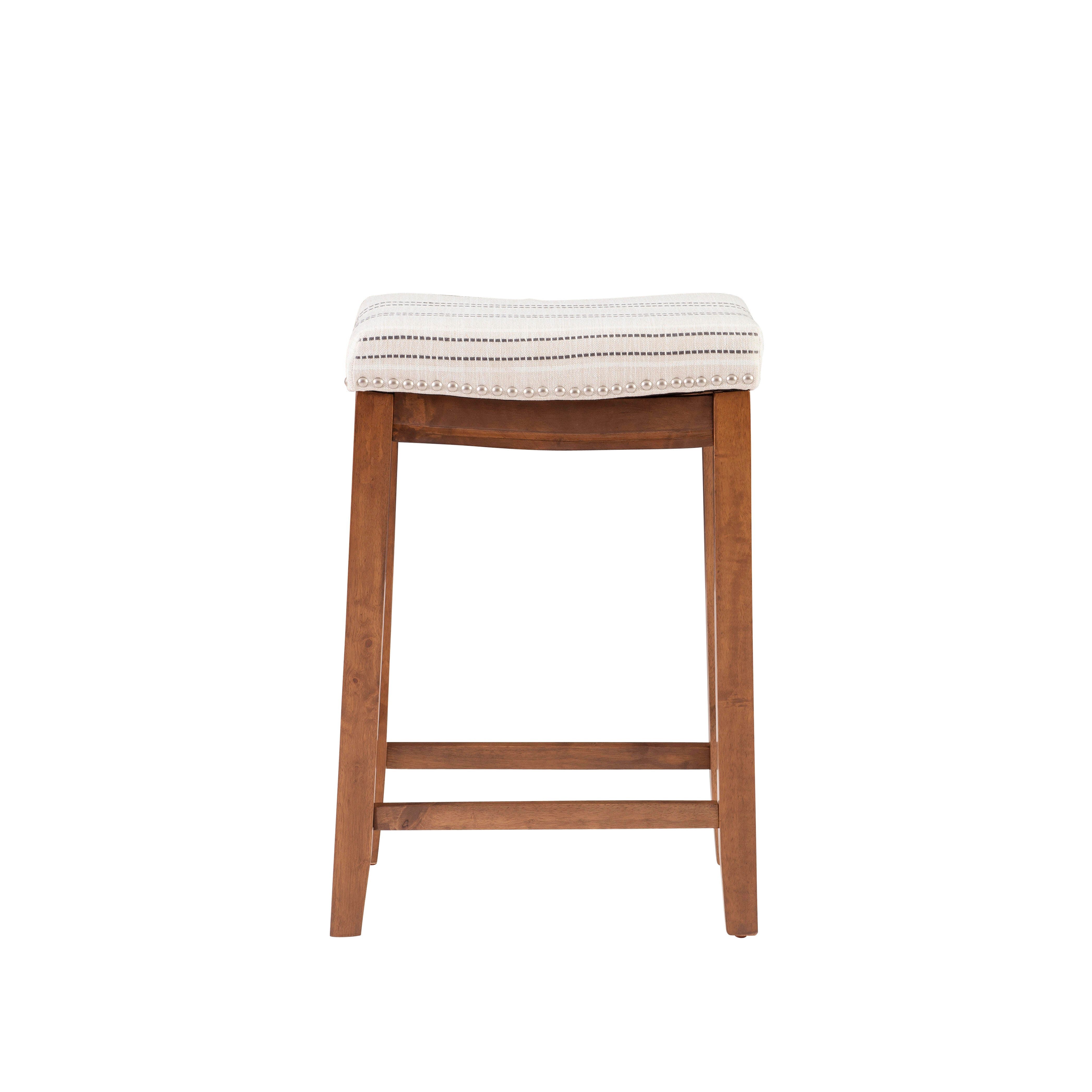 Backless Claridge Counter Stool, White/Natural, large