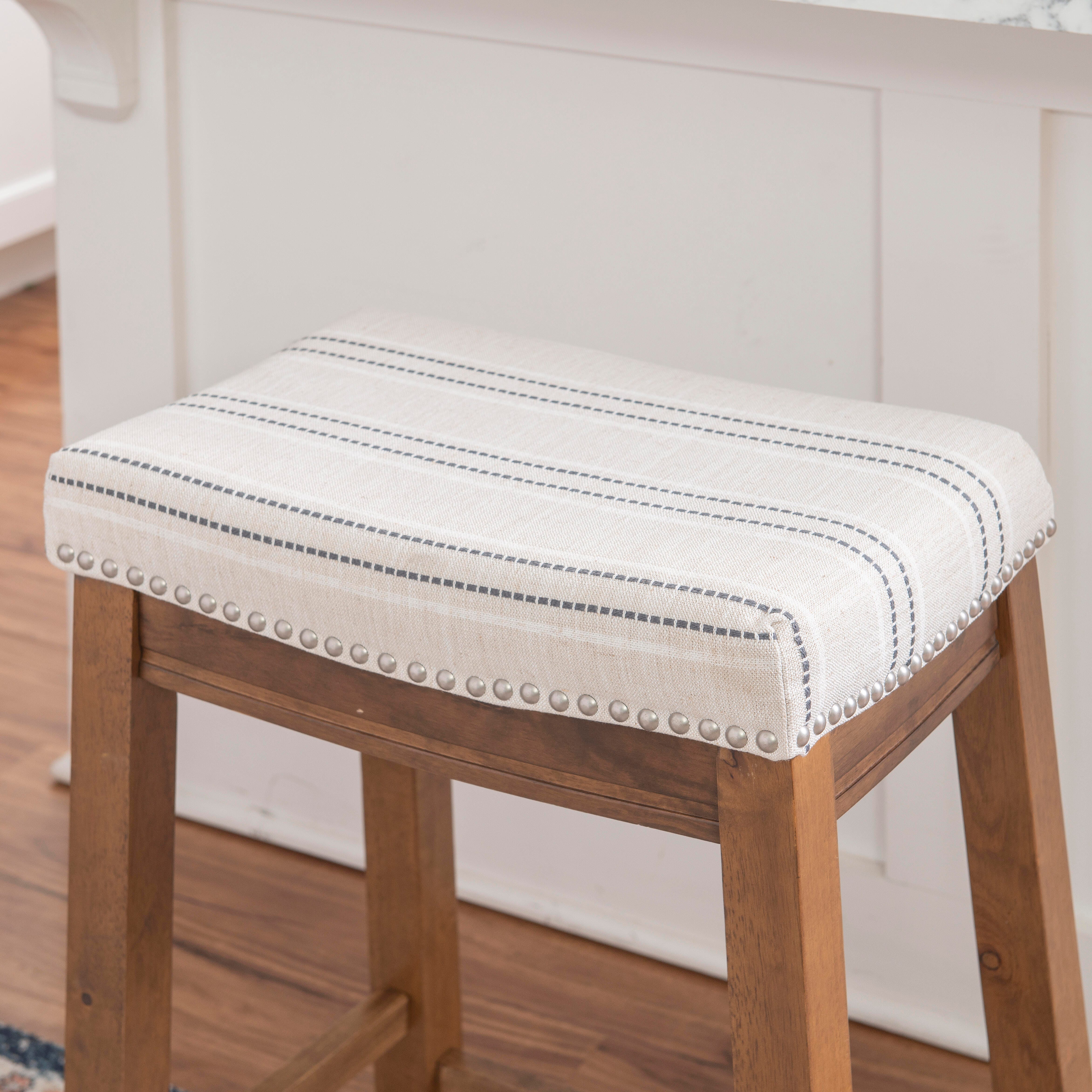 Backless Claridge Counter Stool, White/Natural, large