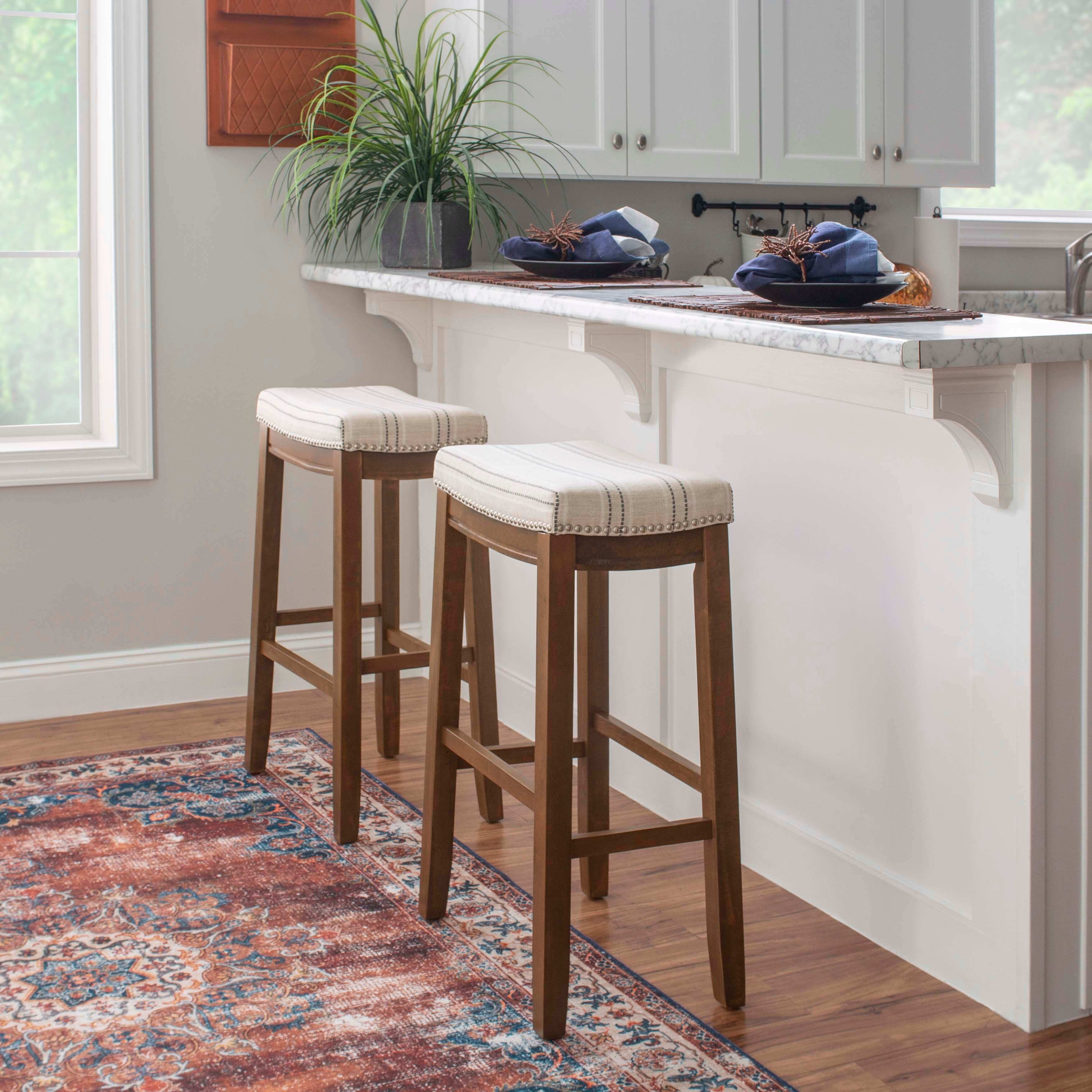Backless Claridge Barstool, White/Natural, large