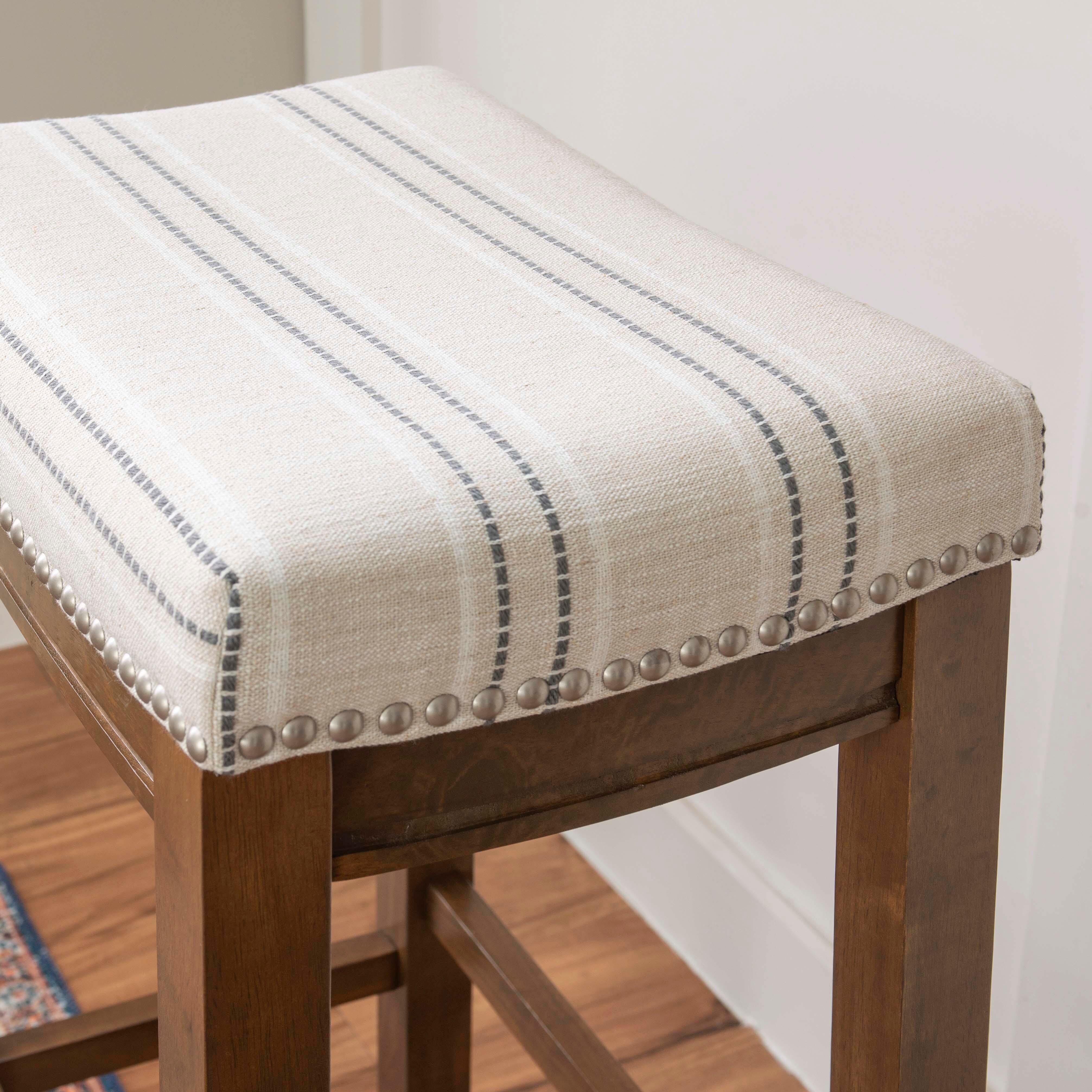 Backless Claridge Barstool, White/Natural, large