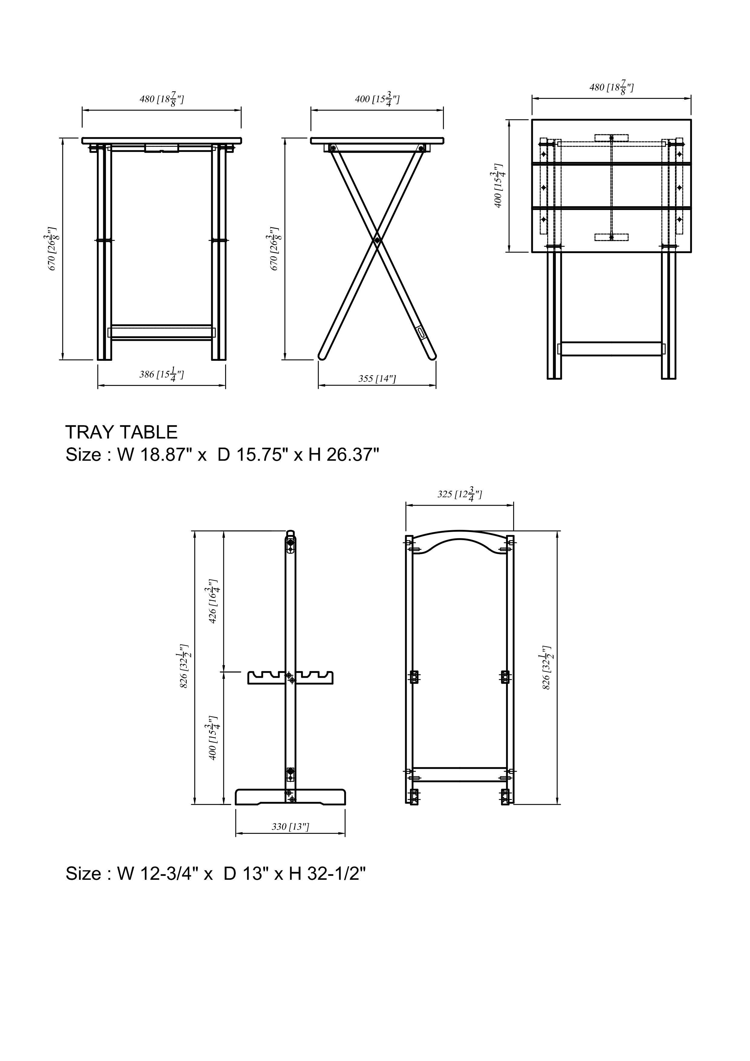 Linon Ara Tray Table Set of 4, , large