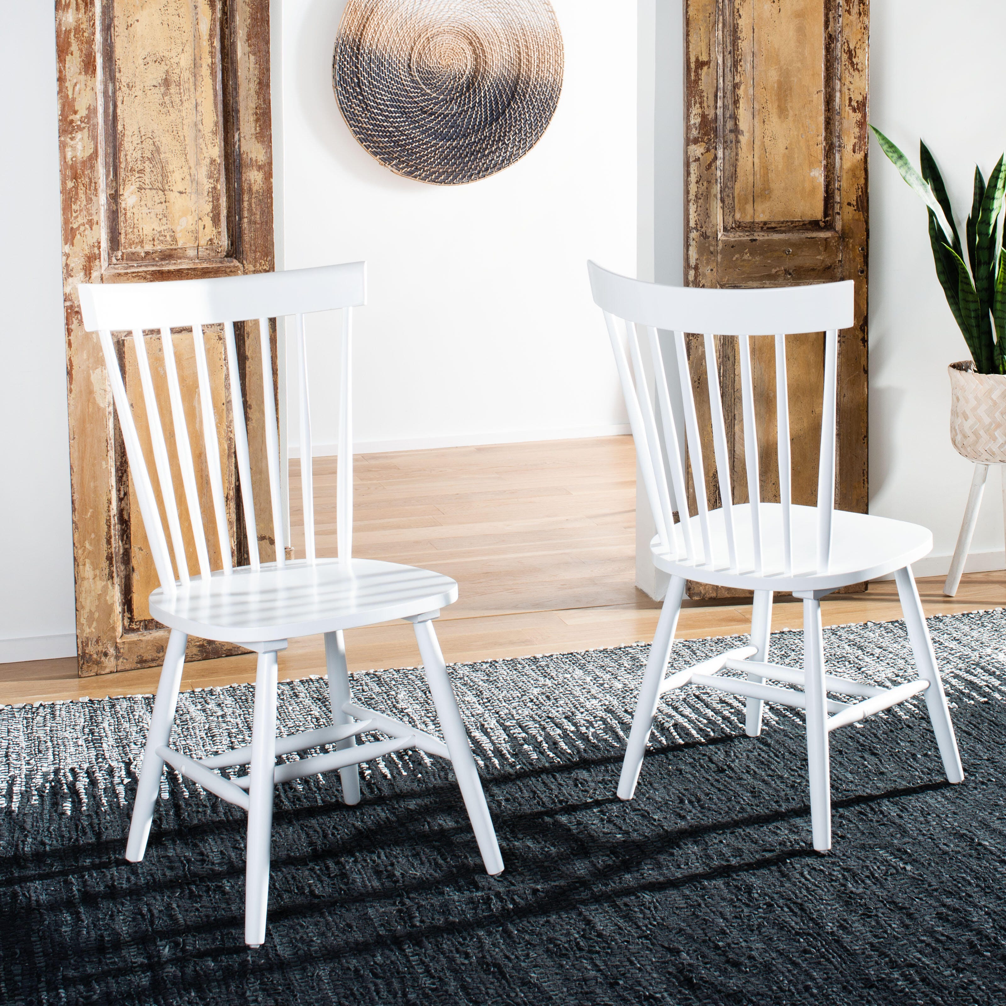 Robbin 17" Spindle Dining Chair (Set of 2), White, large