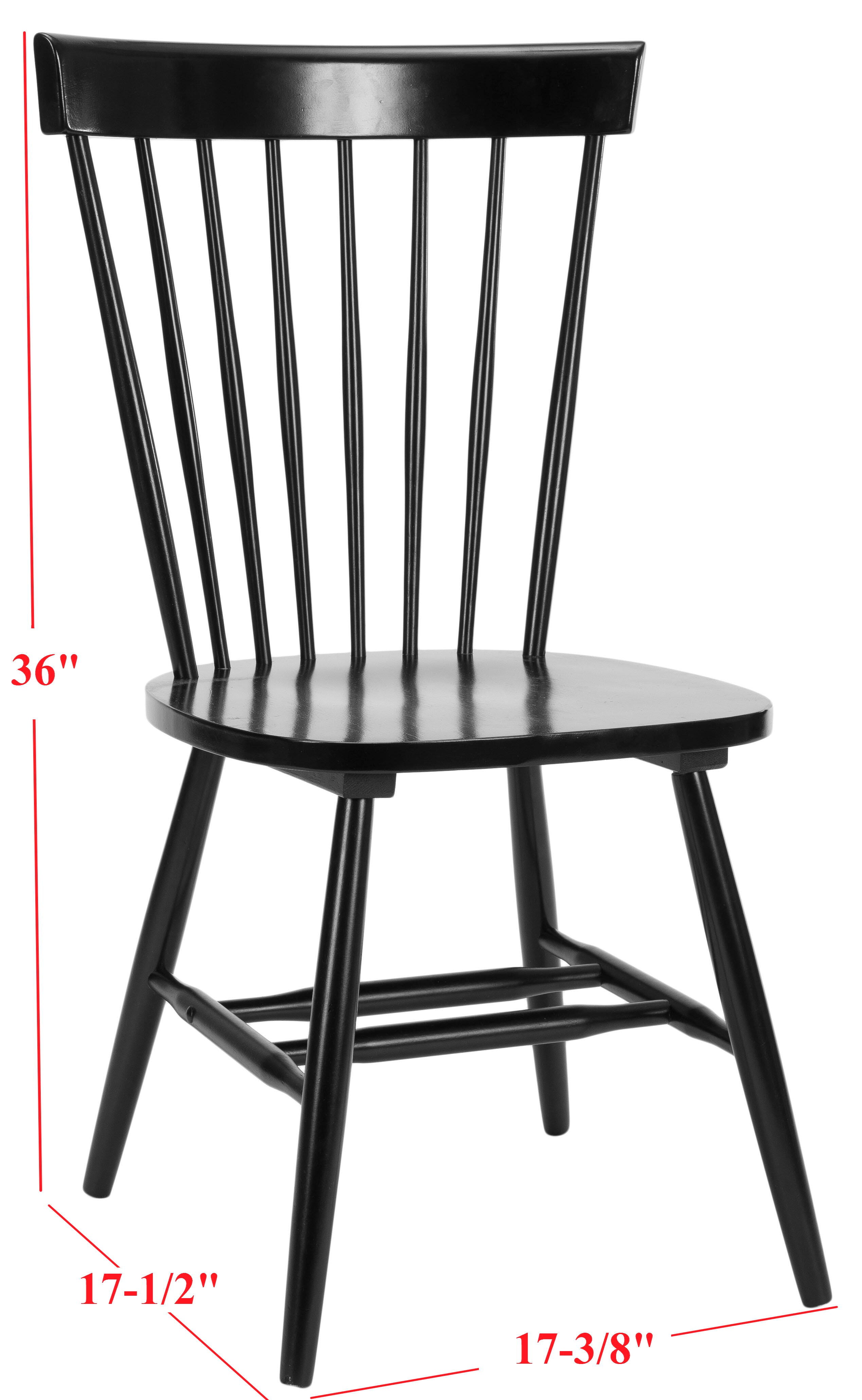 Robbin 17" Spindle Dining Chair (Set of 2), Black, large