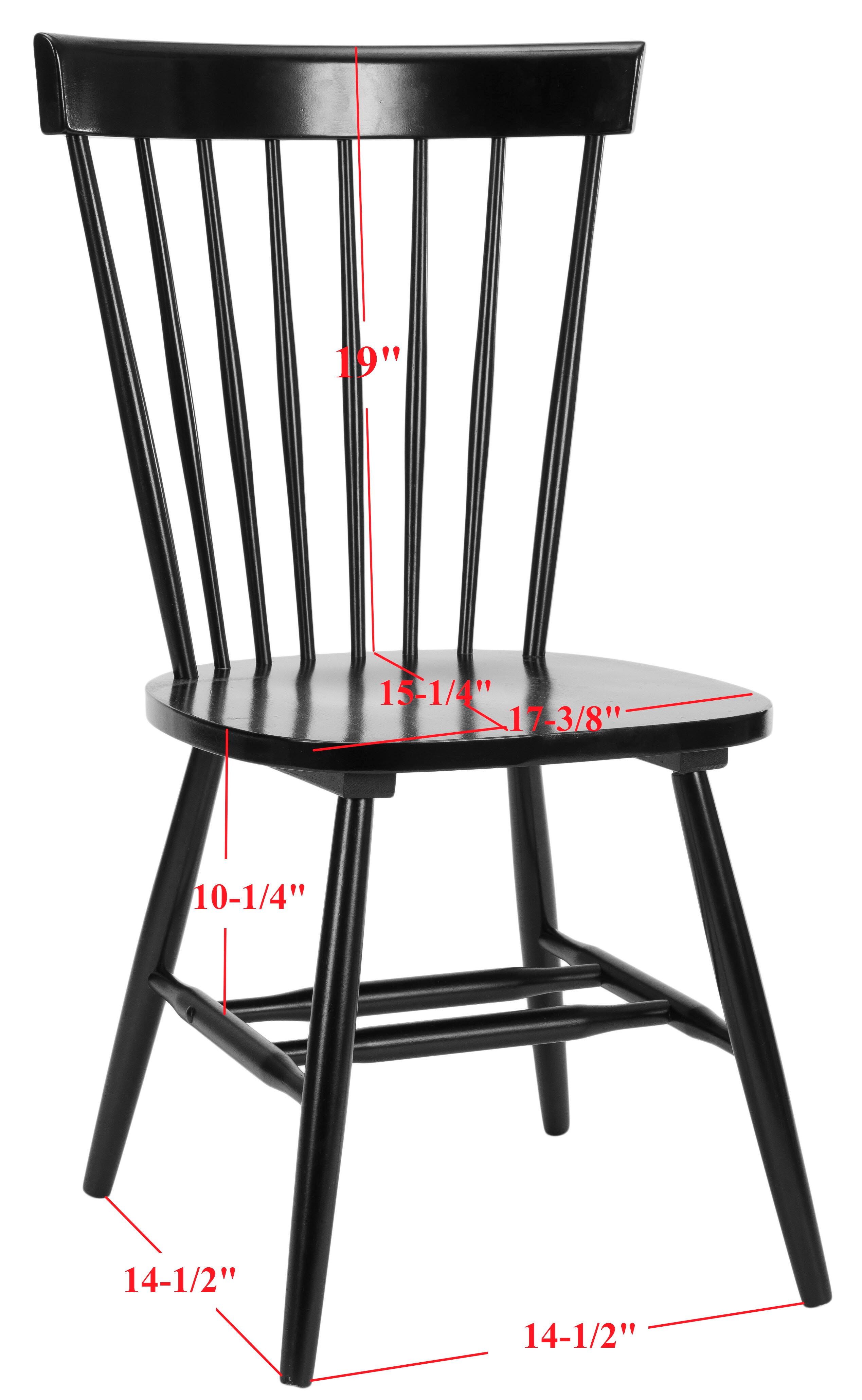 Robbin 17" Spindle Dining Chair (Set of 2), Black, large