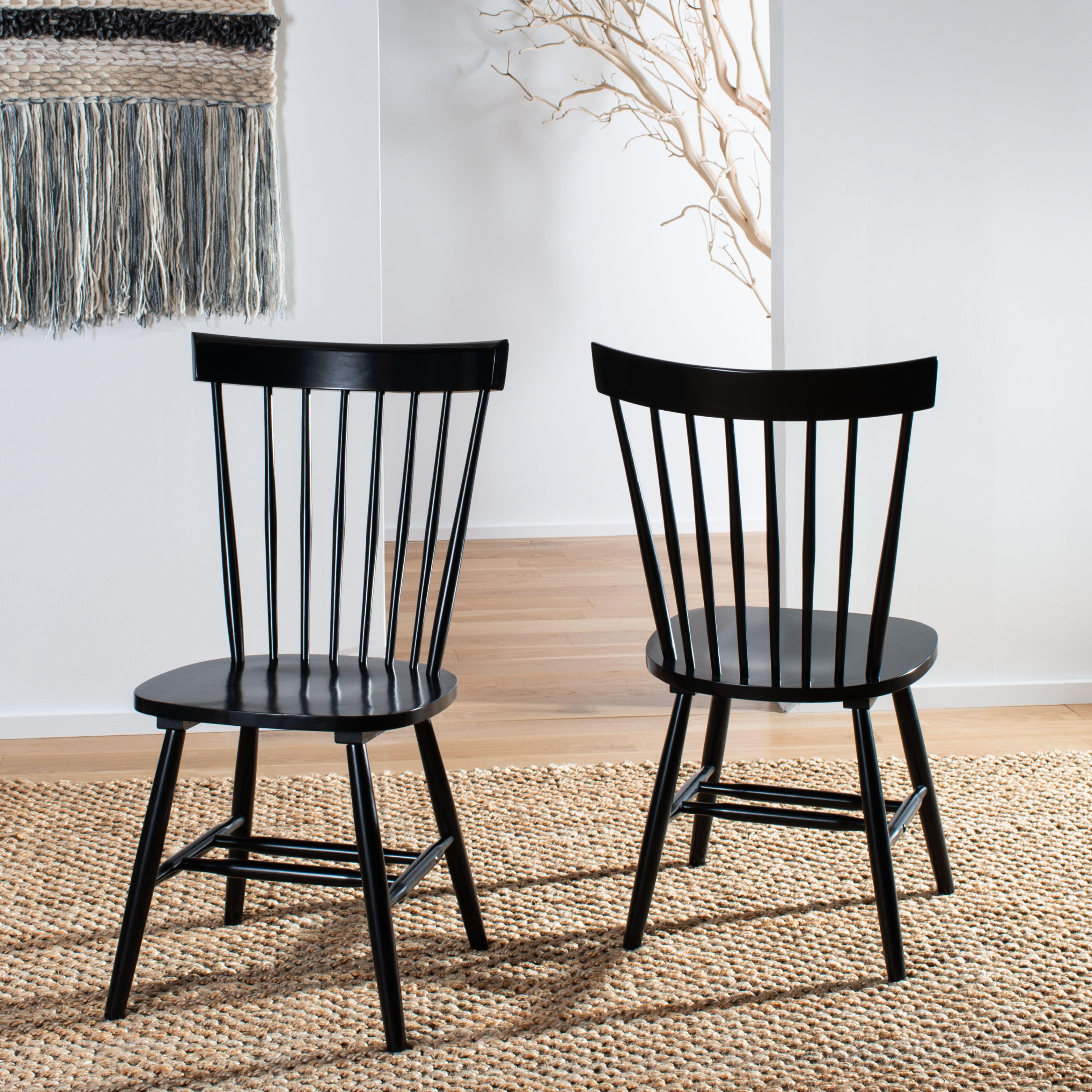 Robbin 17" Spindle Dining Chair (Set of 2), Black, large