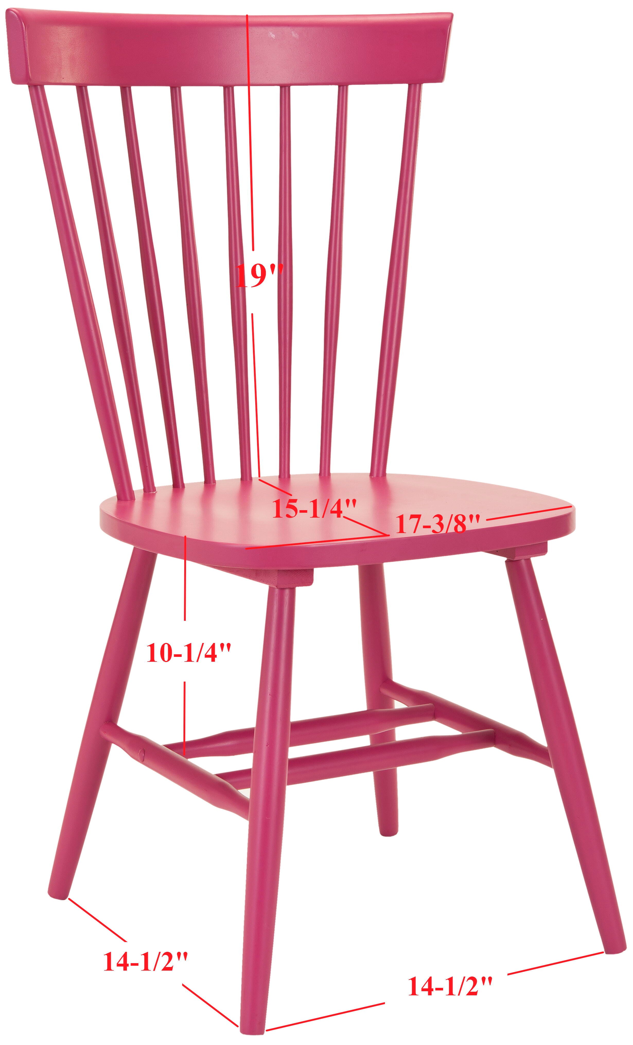 Robbin 17" Spindle Dining Chair (Set of 2), Raspberry, large