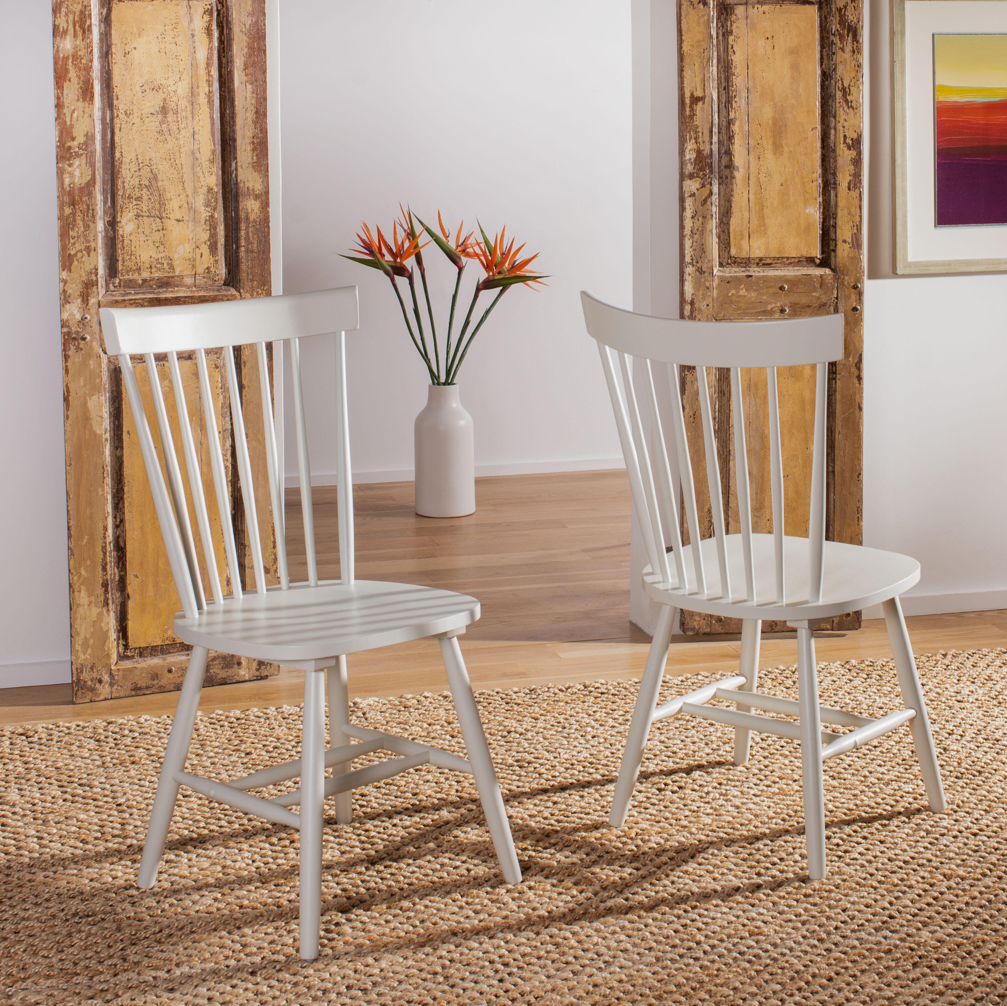 Robbin 17" Spindle Dining Chair (Set of 2), Off White, large