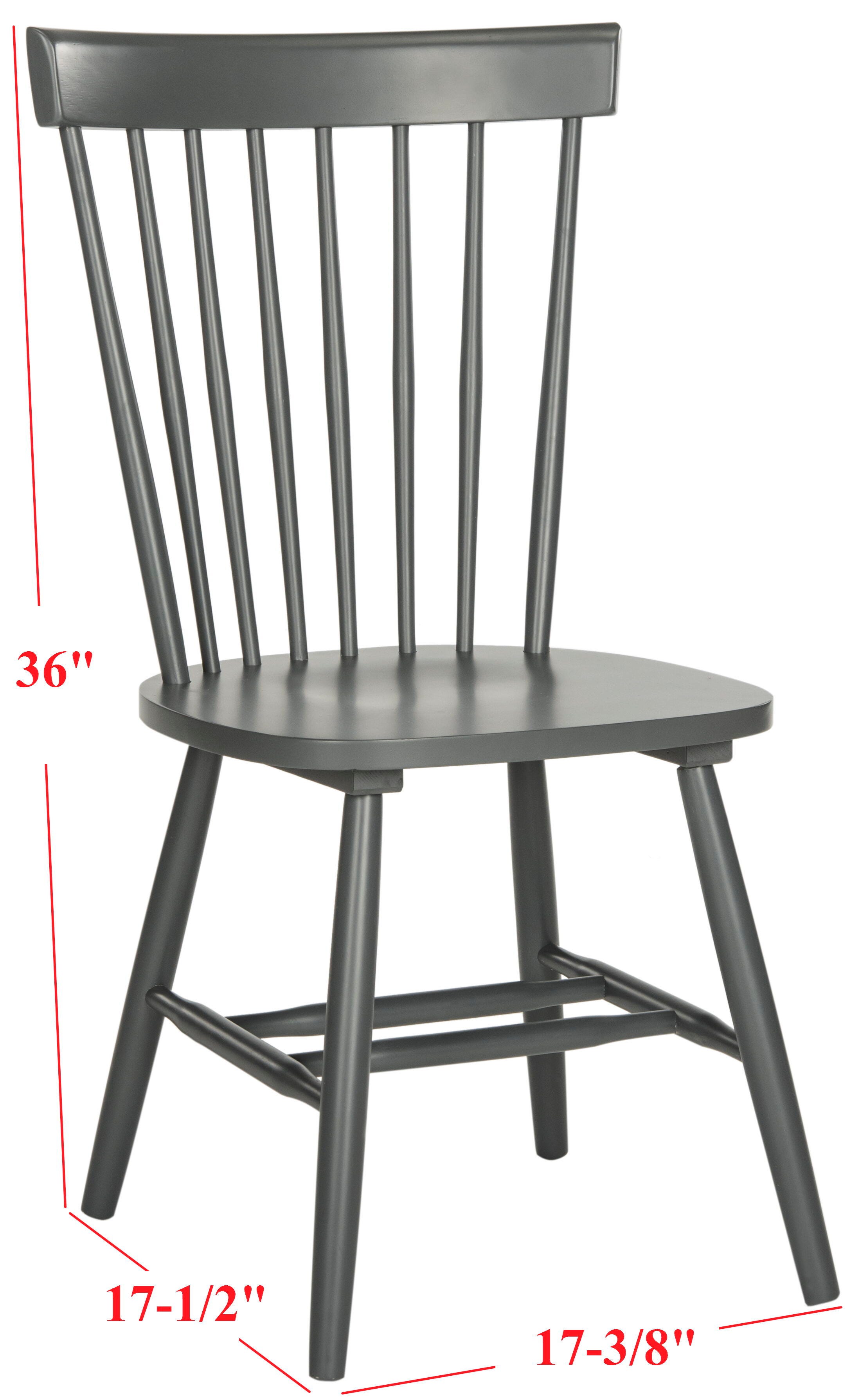 Robbin 17" Spindle Dining Chair (Set of 2), Charcoal Gray, large