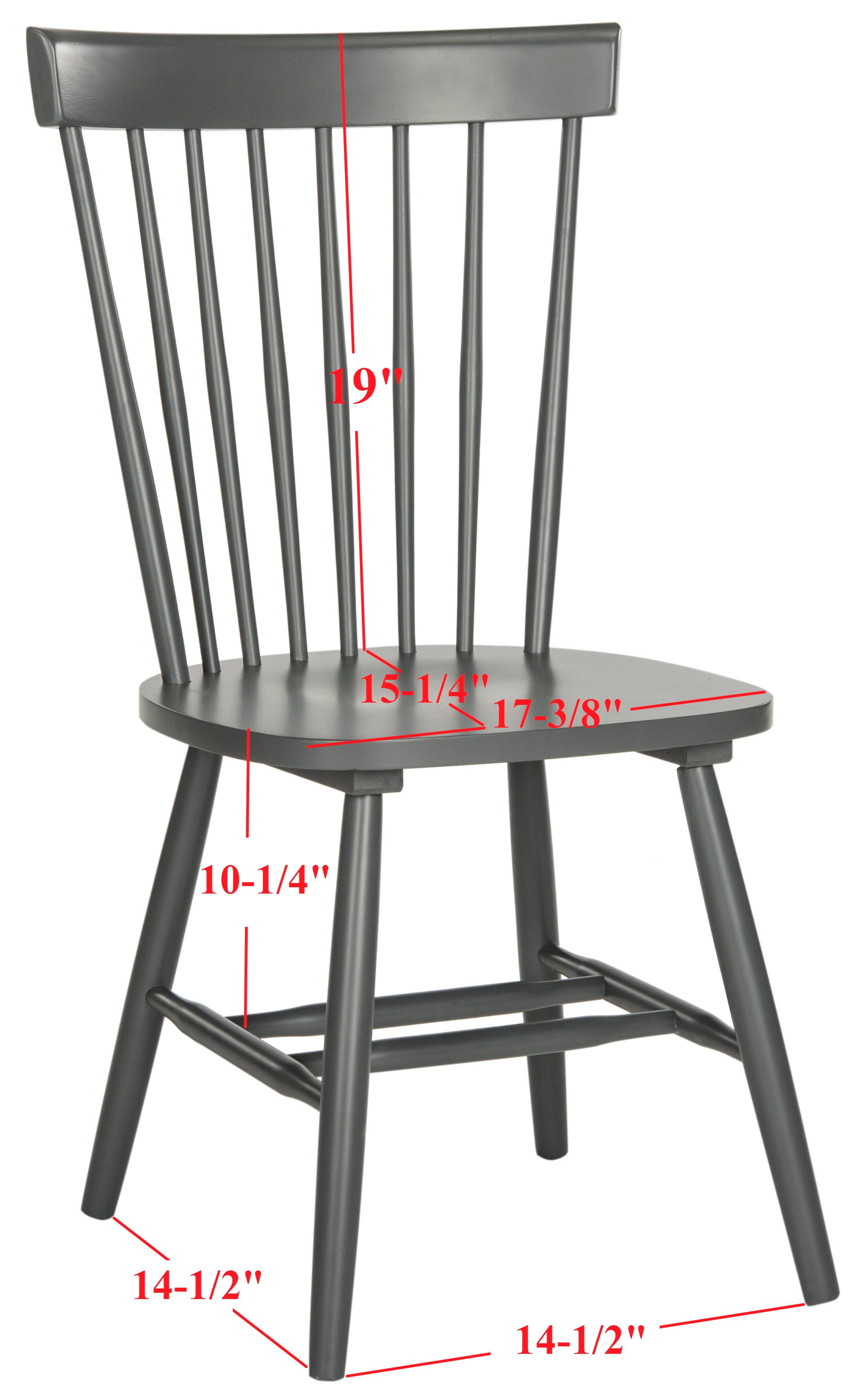 Robbin 17" Spindle Dining Chair (Set of 2), Charcoal Gray, large
