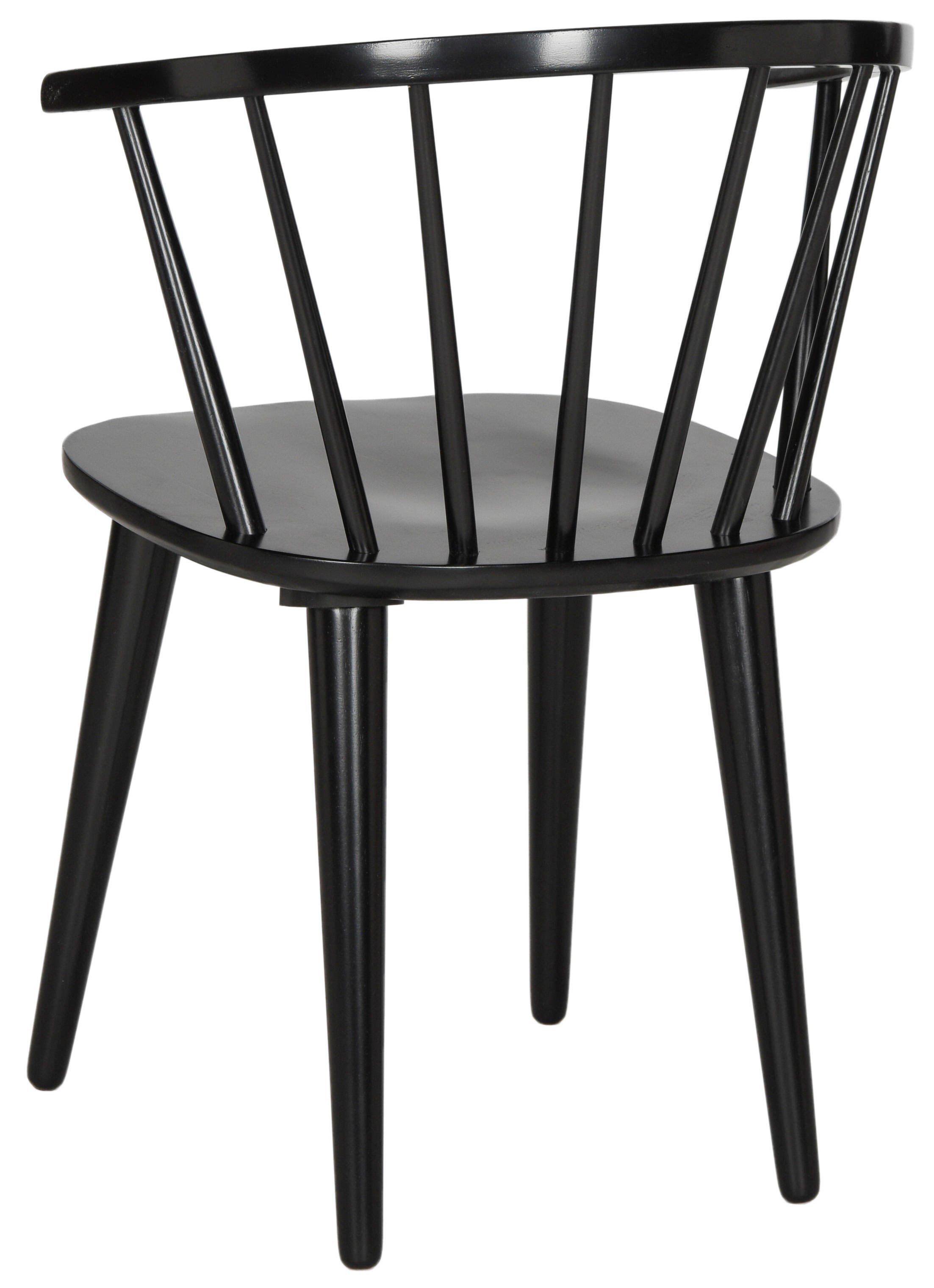 Saddle 18" Curved Spindle Side Chair (Set of 2), Black, large