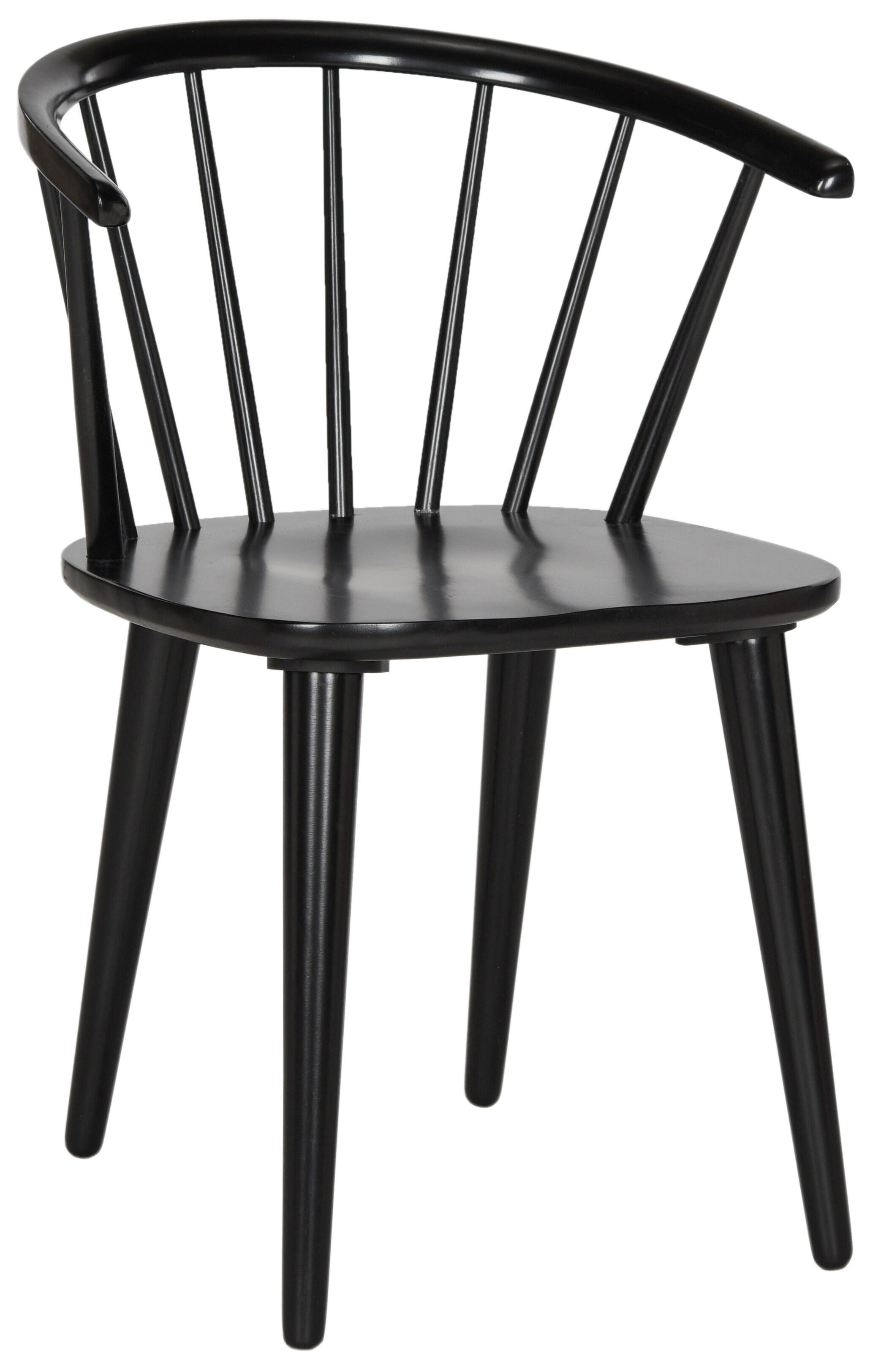 Saddle 18" Curved Spindle Side Chair (Set of 2), Black, large
