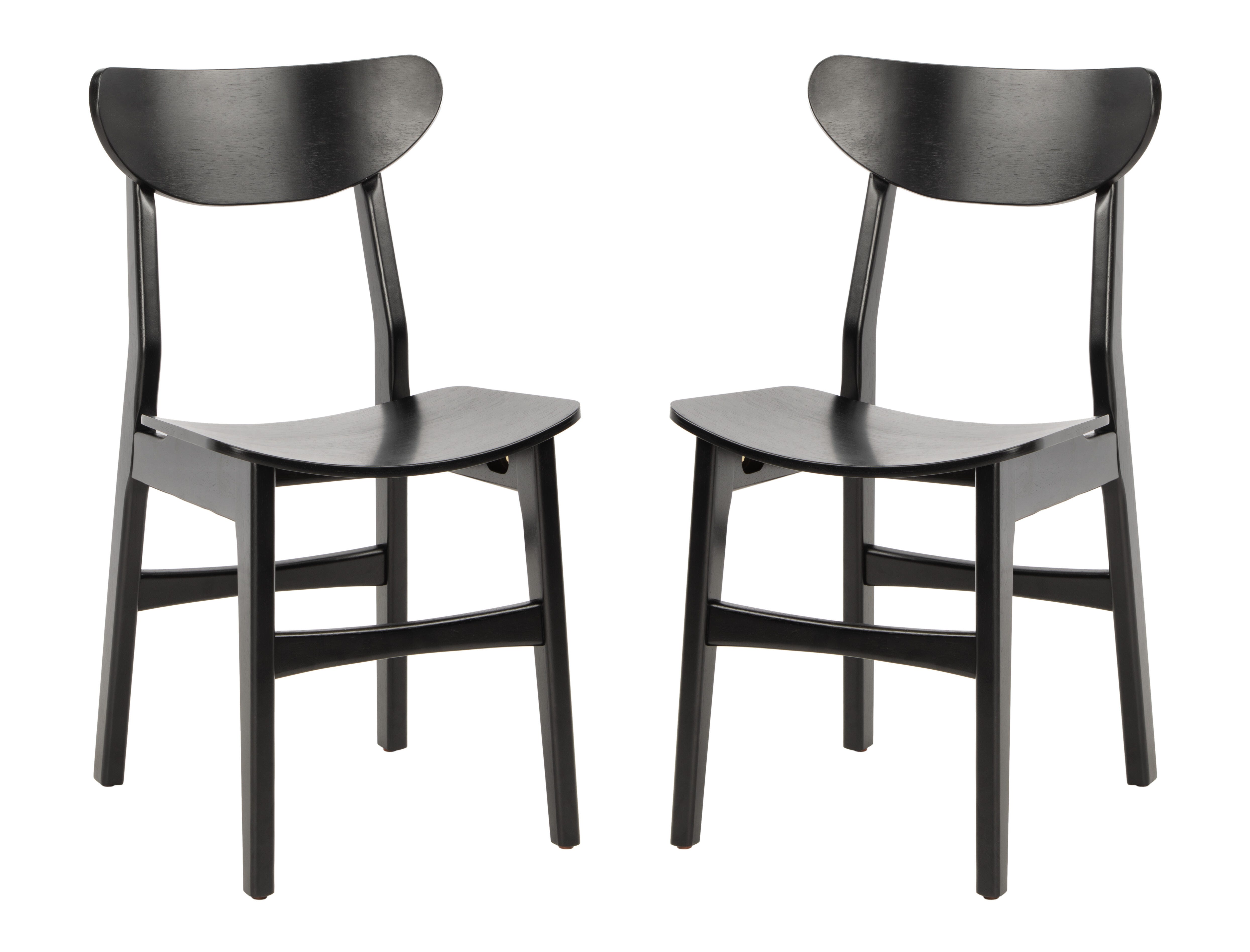 Boyle Mid Century Modern Dining Chair (Set of 2), Black, large