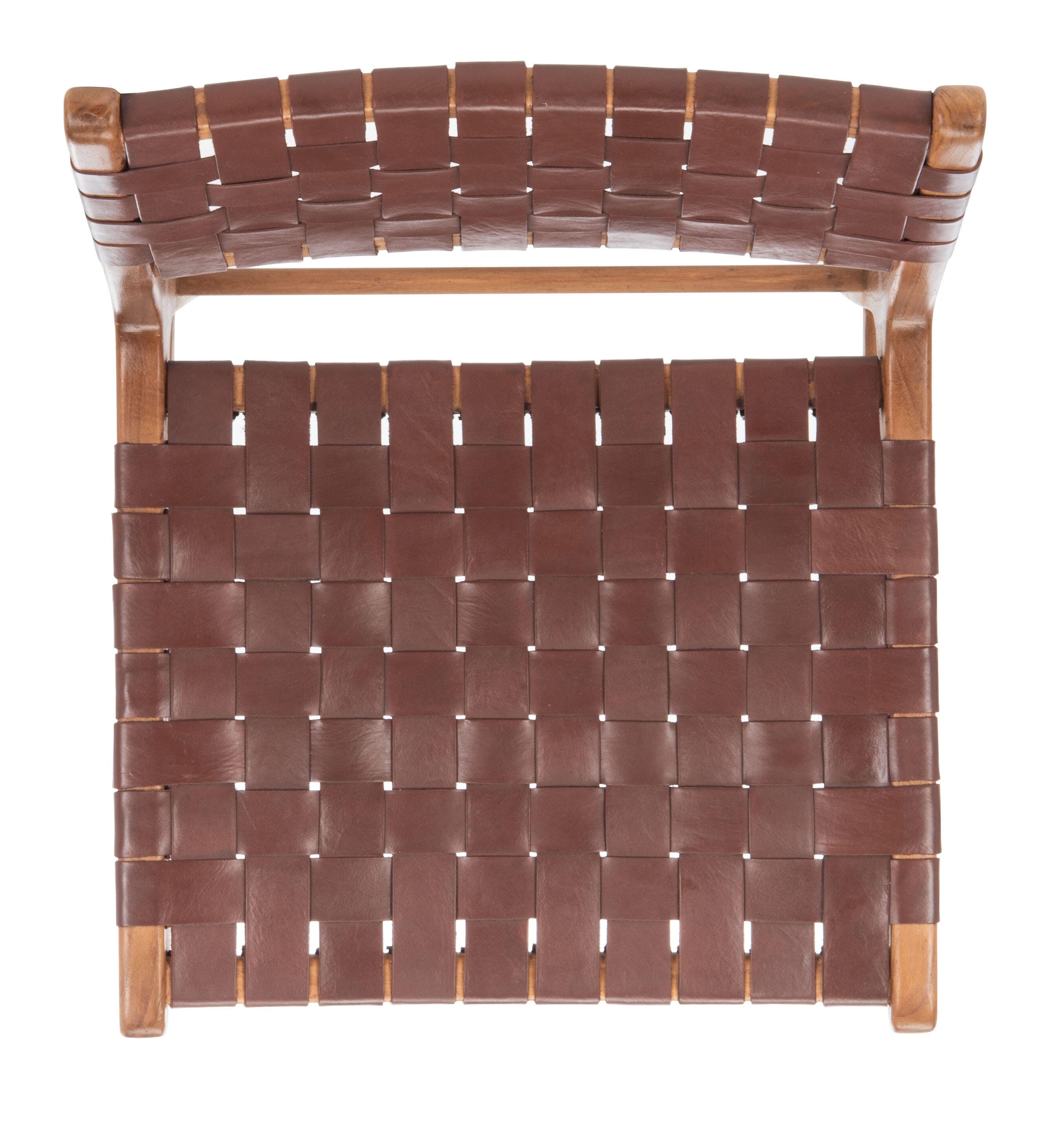 Lattice Woven Leather Dining Chair (Set of 2), Cognac/Natural, large