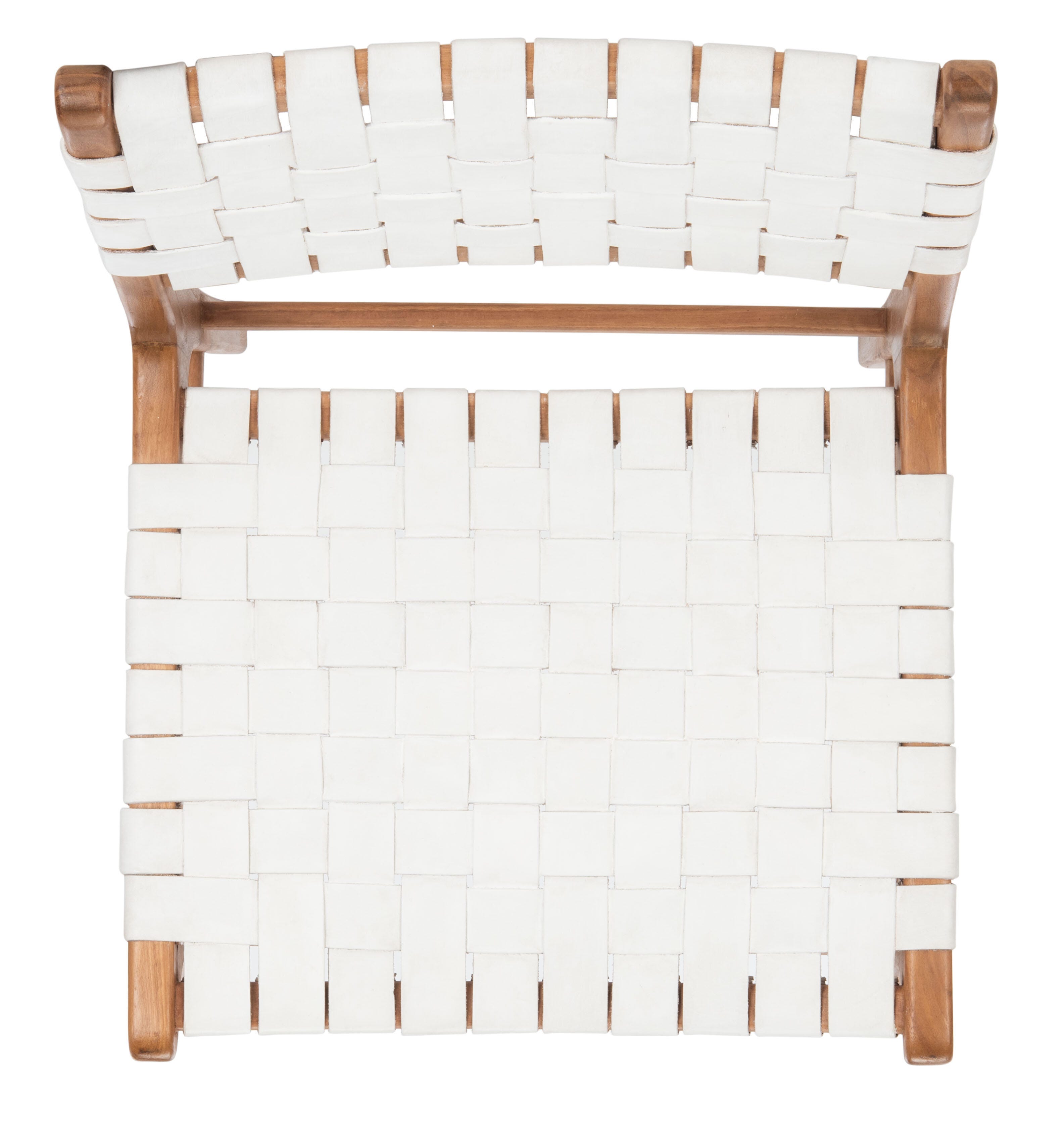 Lattice Woven Leather Dining Chair (Set of 2), White/Natural, large