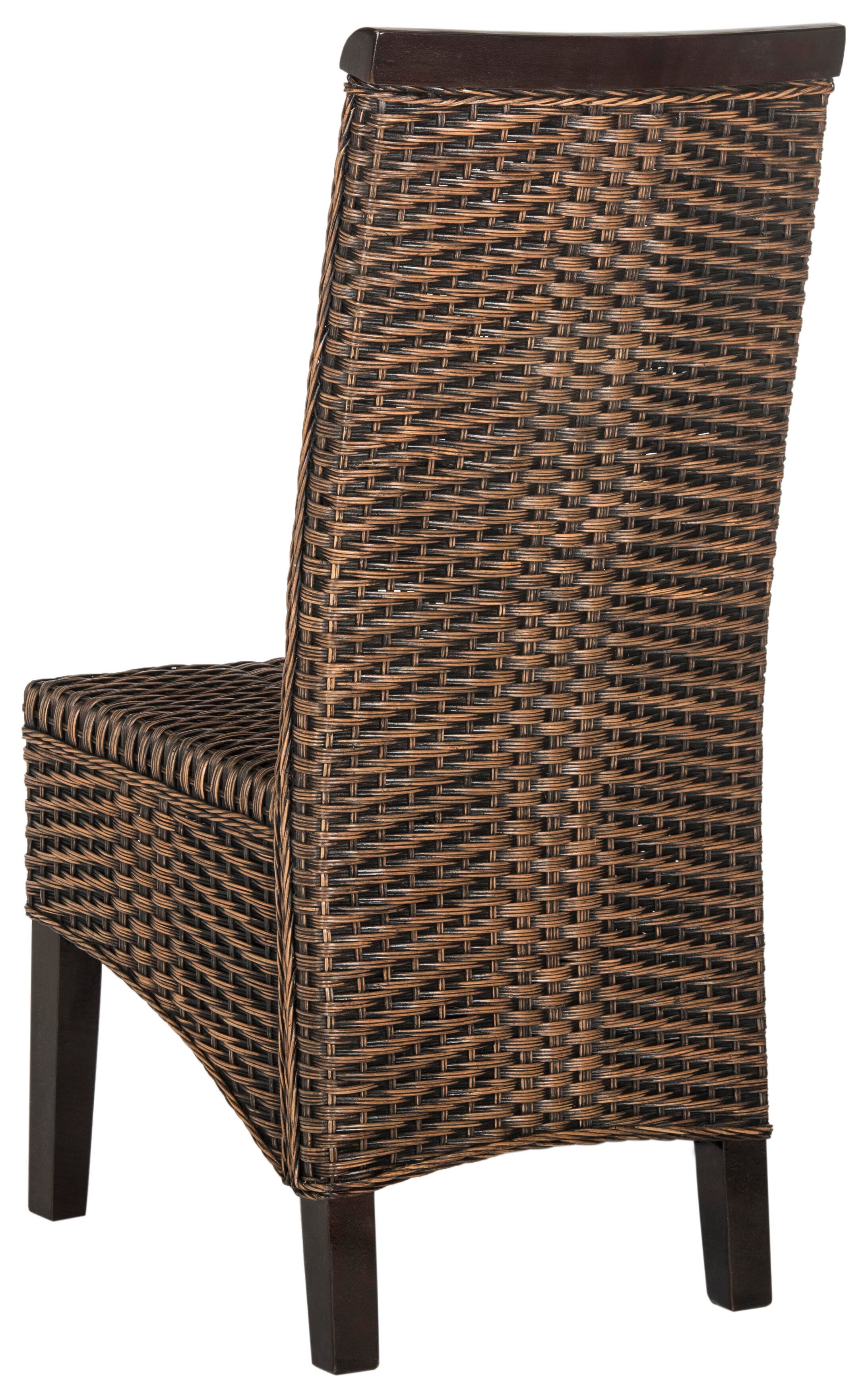 Tabitha 18" Wicker Dining Chair (Set of 2), Brown/Multi, large