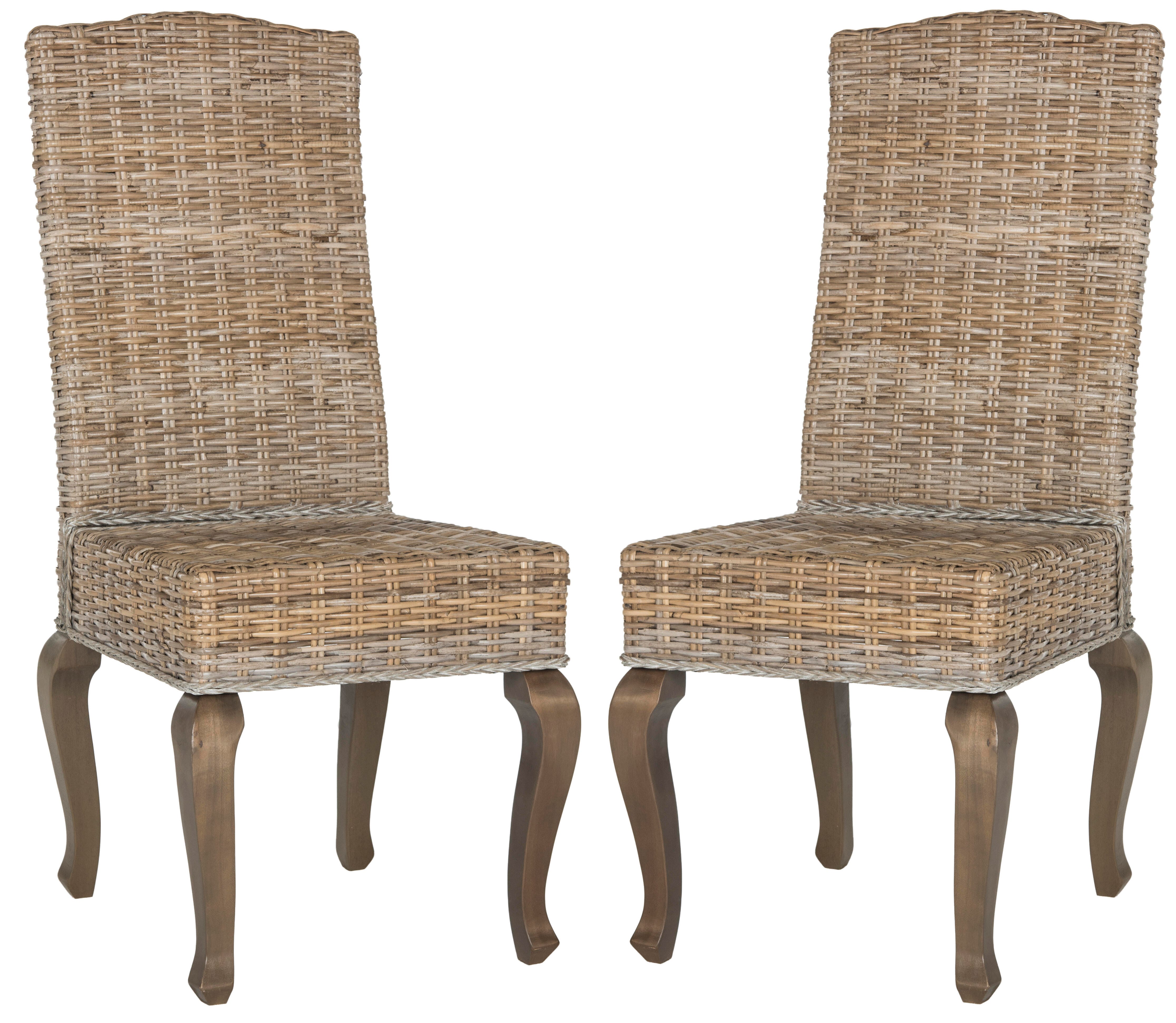 Tintori 18" Wicker Dining Chair (Set of 2), Gray, large