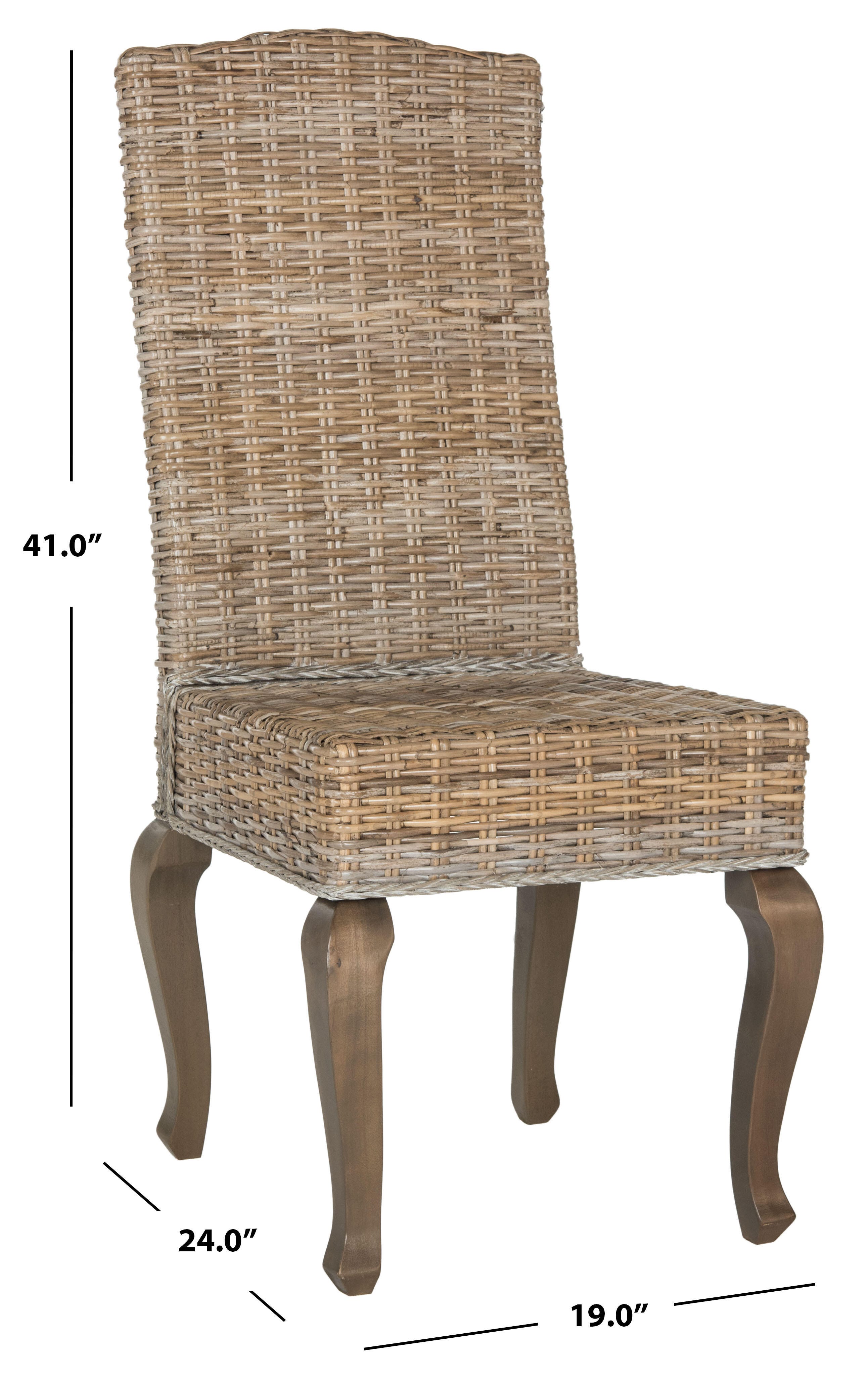 Tintori 18" Wicker Dining Chair (Set of 2), Gray, large