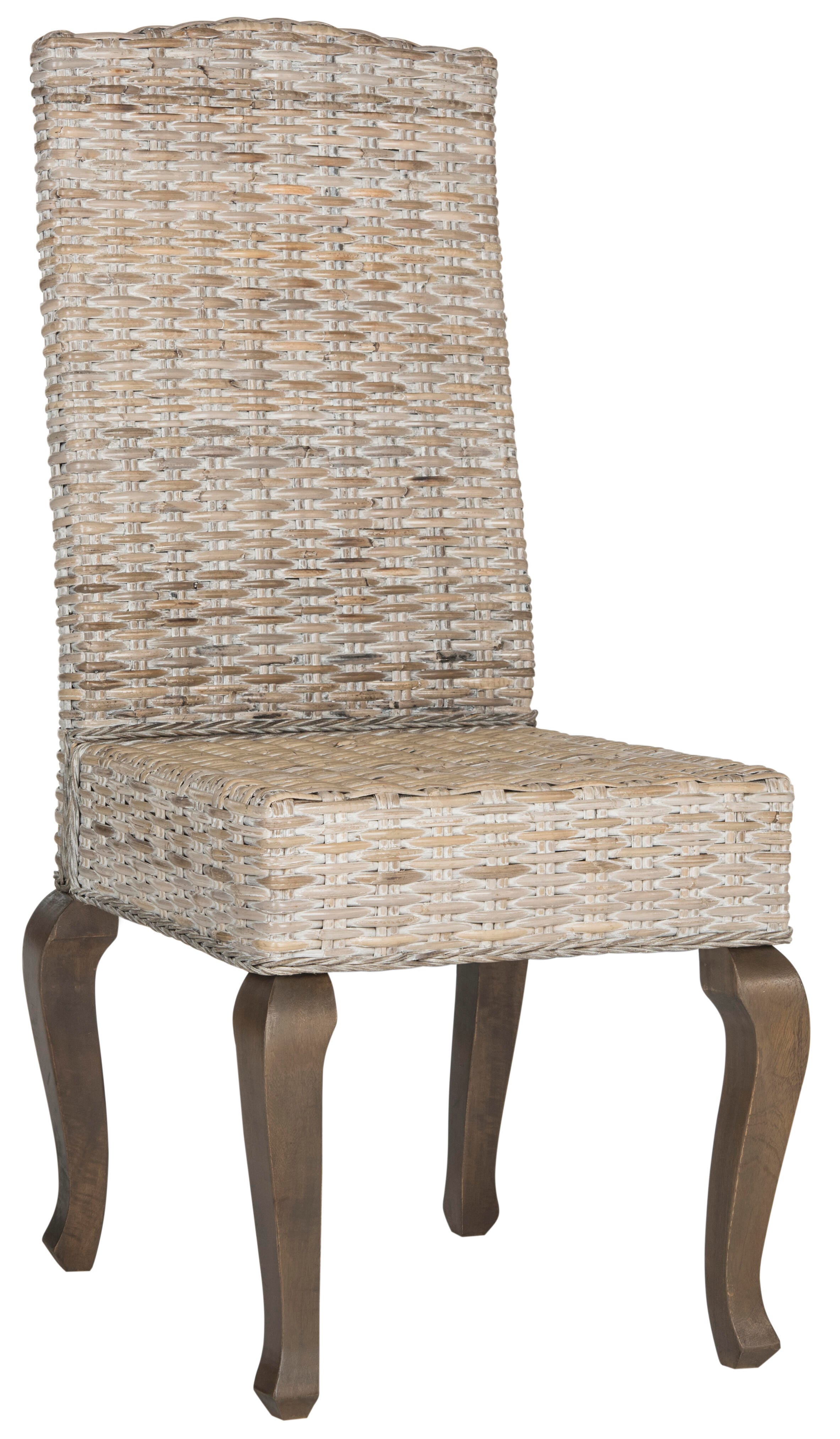 Tintori 18" Wicker Dining Chair (Set of 2), White Wash, large