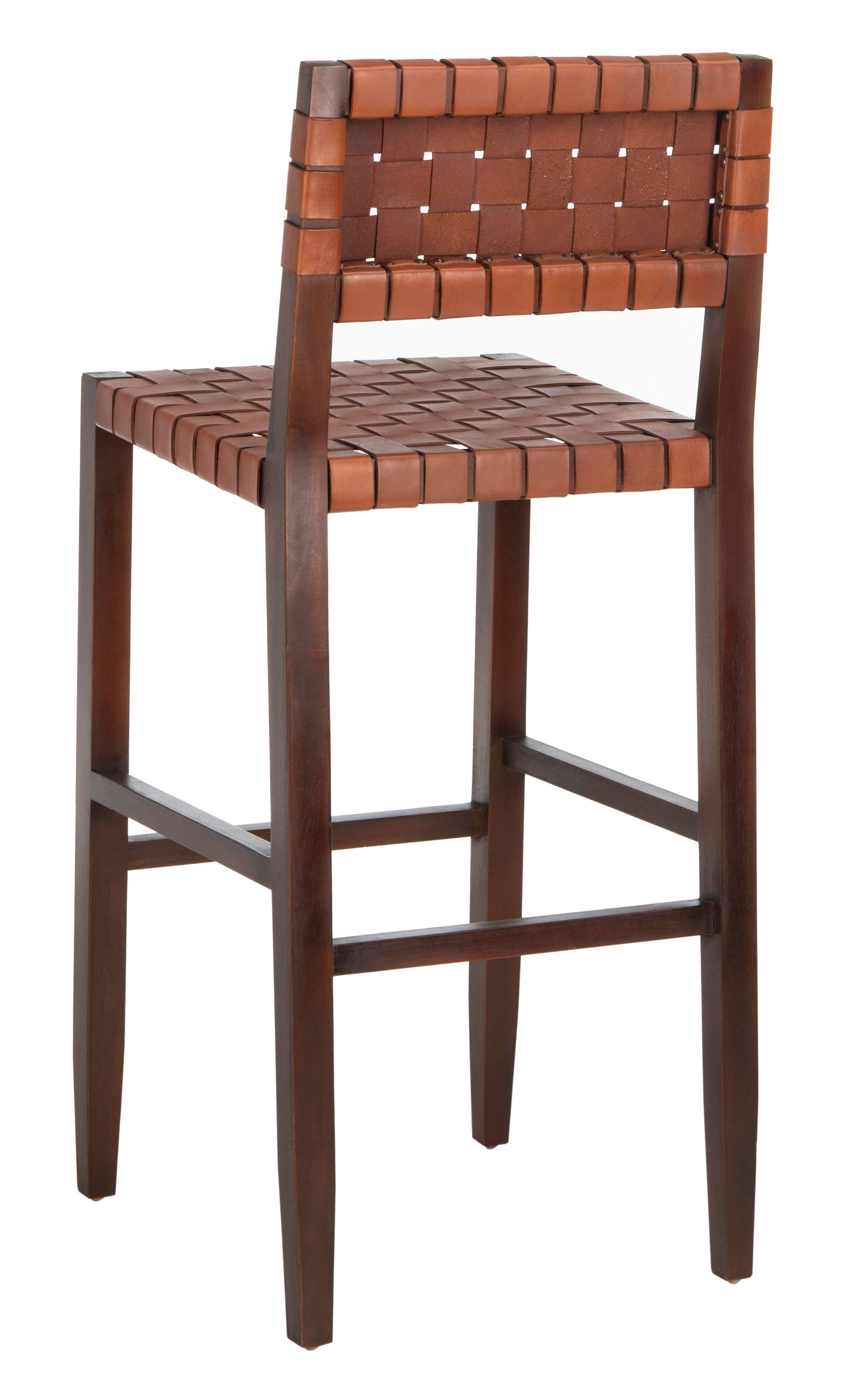 Valria Woven Leather Barstool, , large