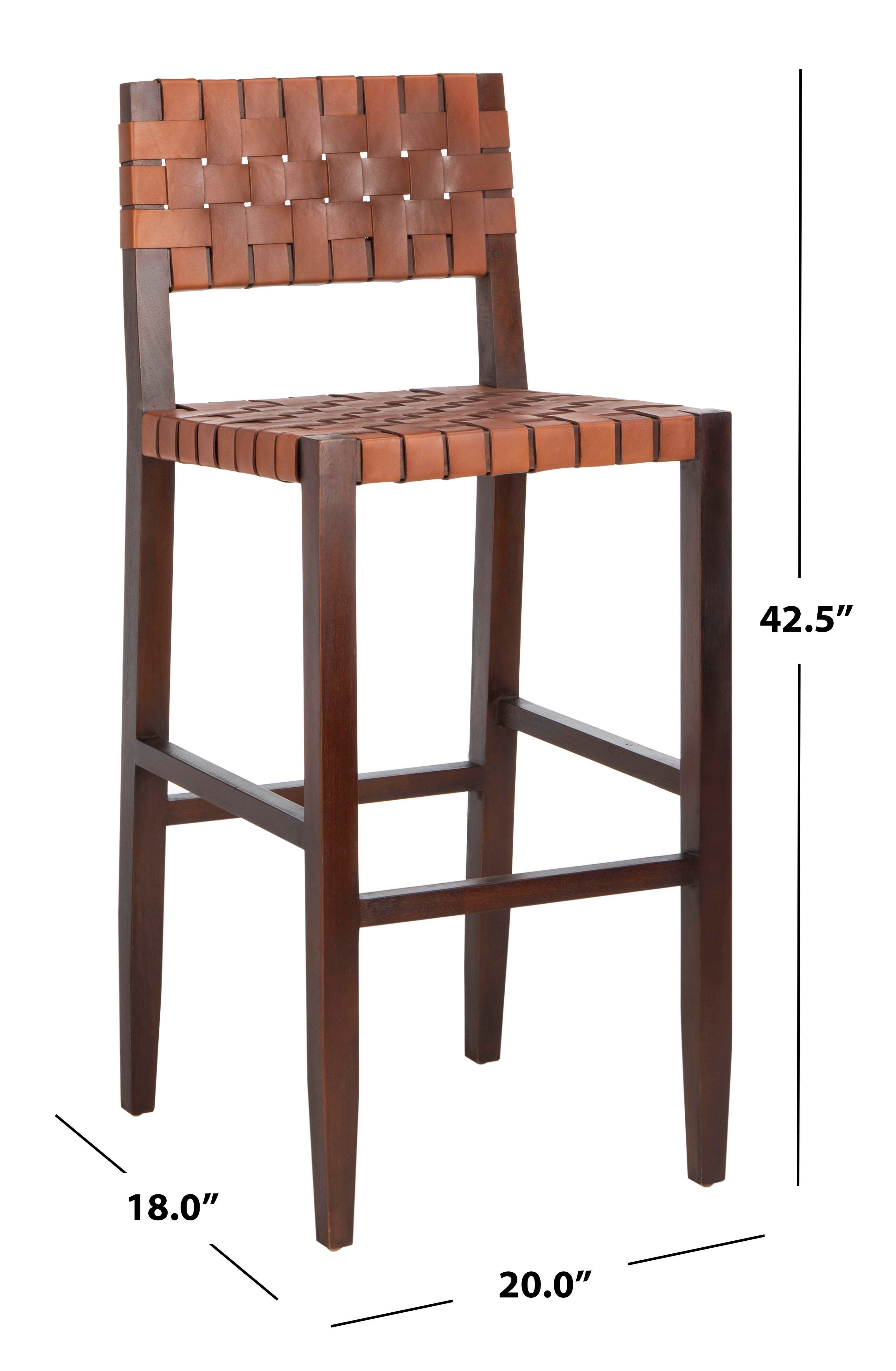 Valria Woven Leather Barstool, , large