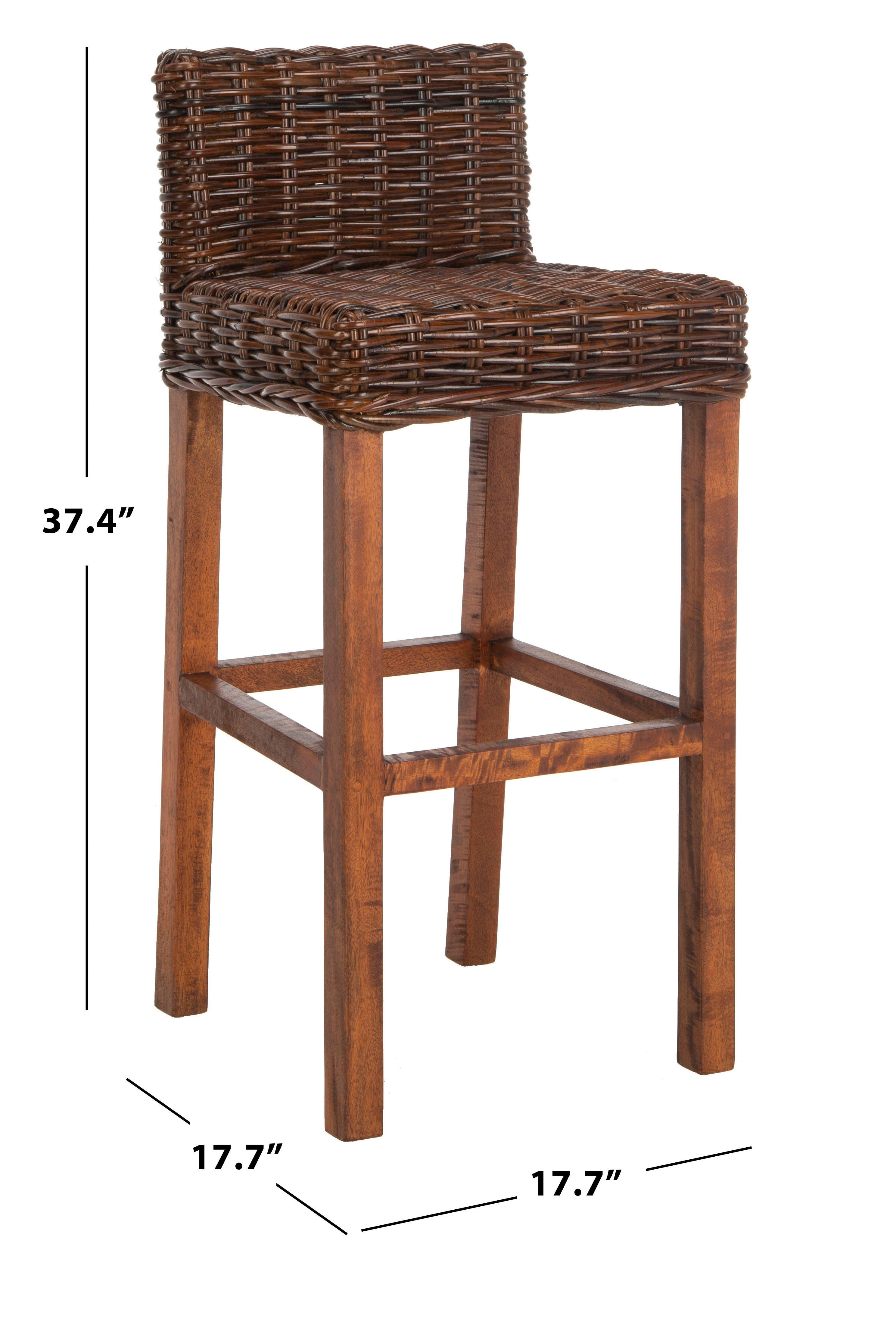 Porto Rattan Bar Stool, Brown, large