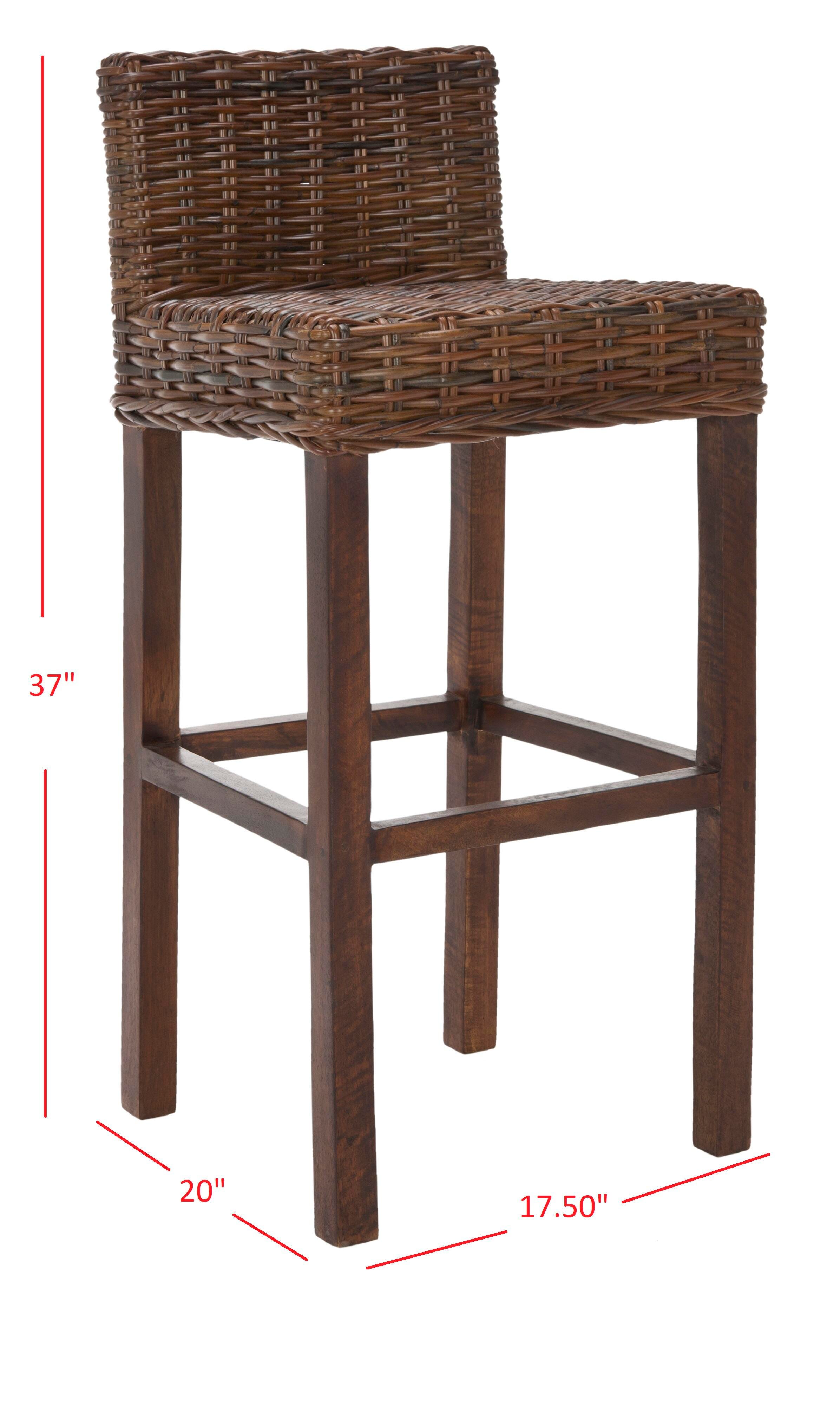 Porto Rattan Bar Stool, Brown, large