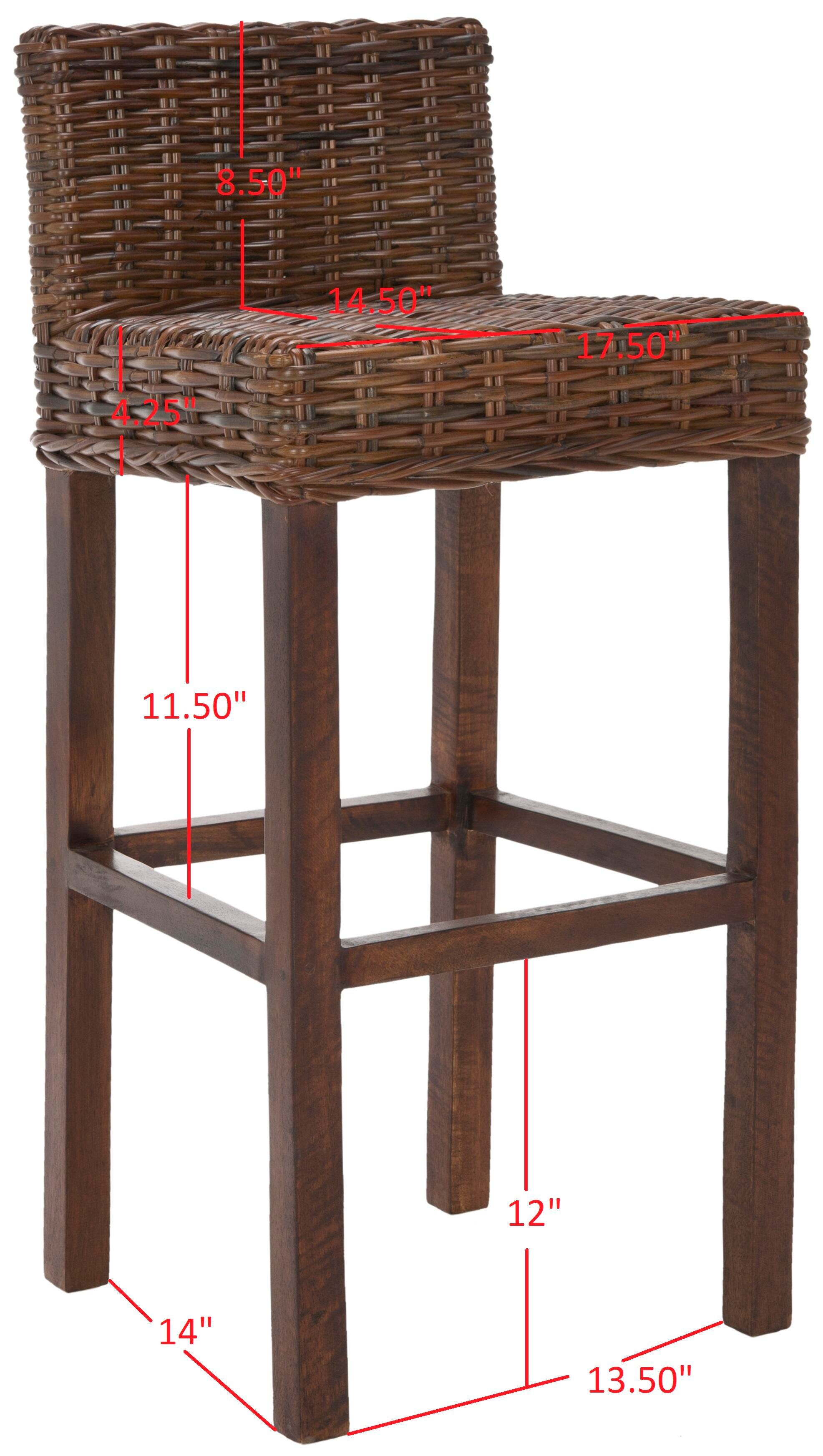 Porto Rattan Bar Stool, Brown, large