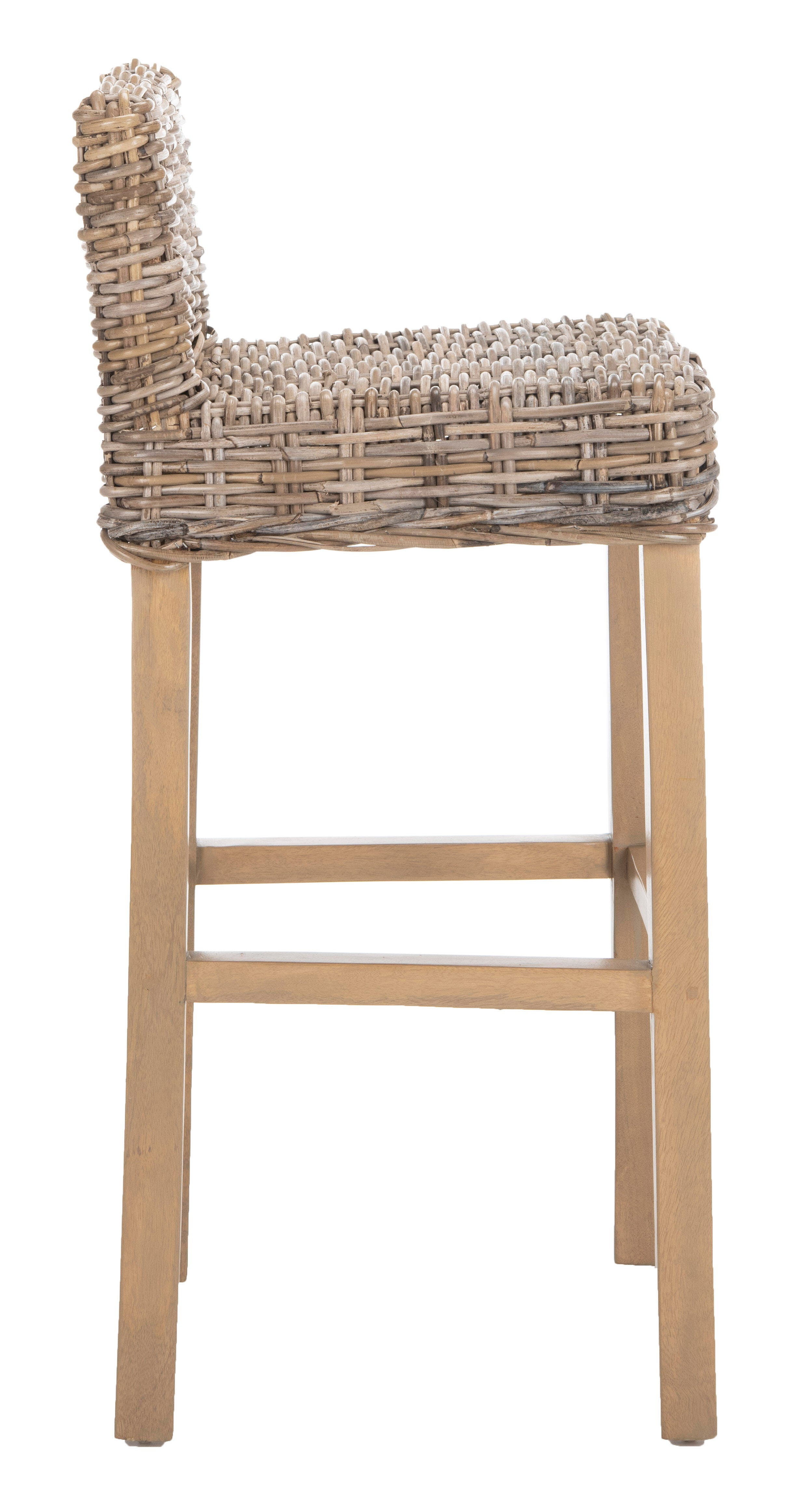 Porto Rattan Bar Stool, Antique Gray, large