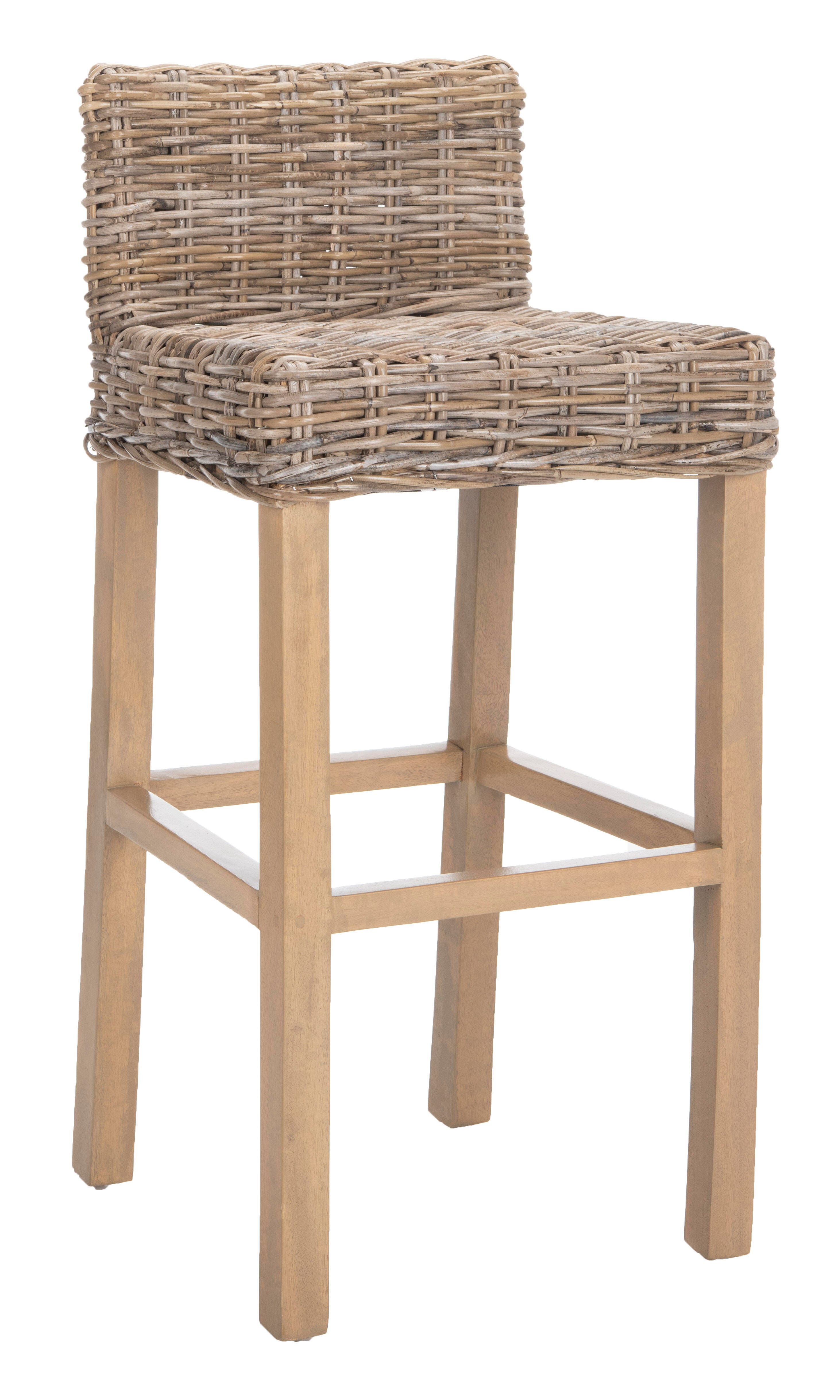 Porto Rattan Bar Stool, Antique Gray, large
