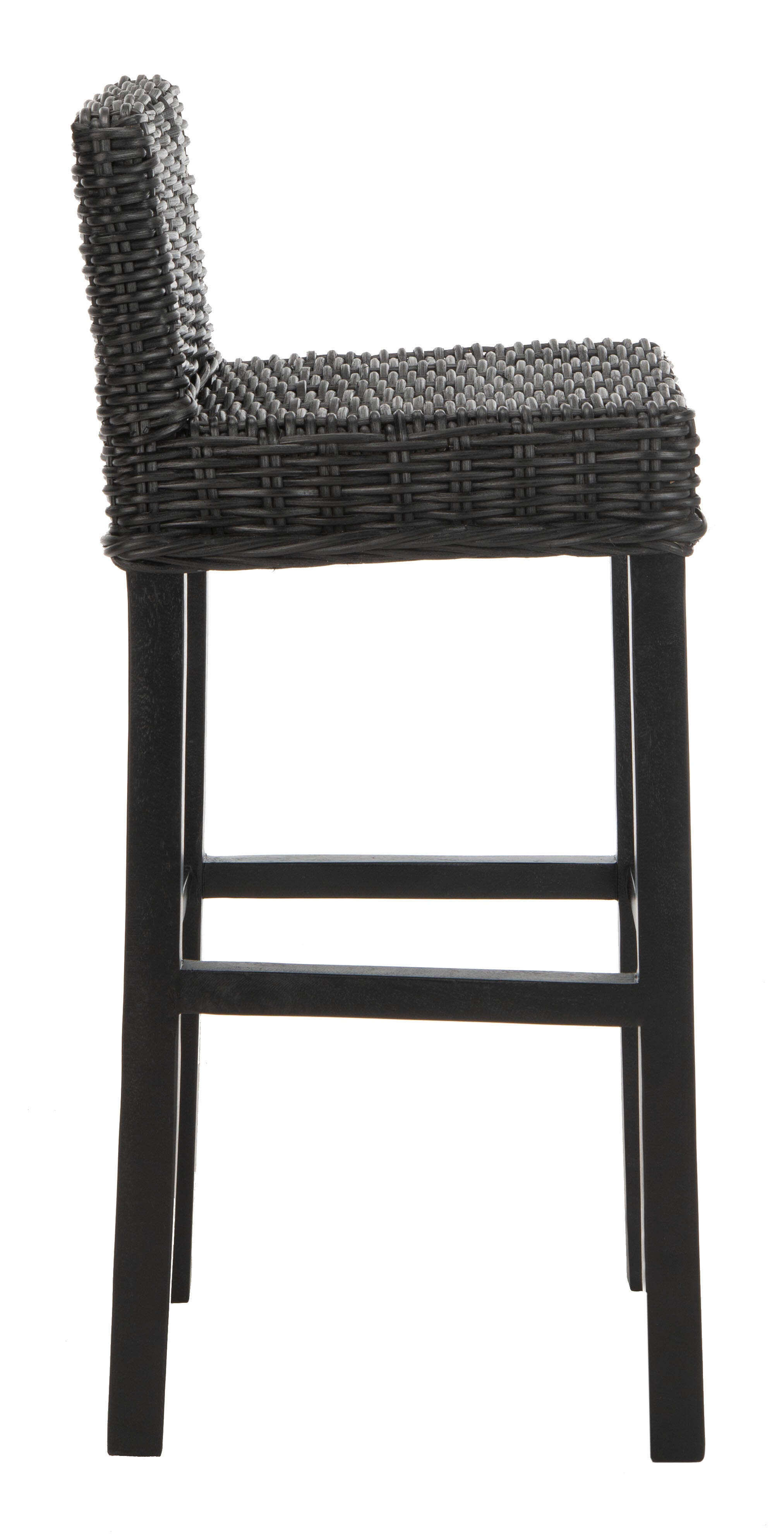Porto Rattan Bar Stool, Black, large