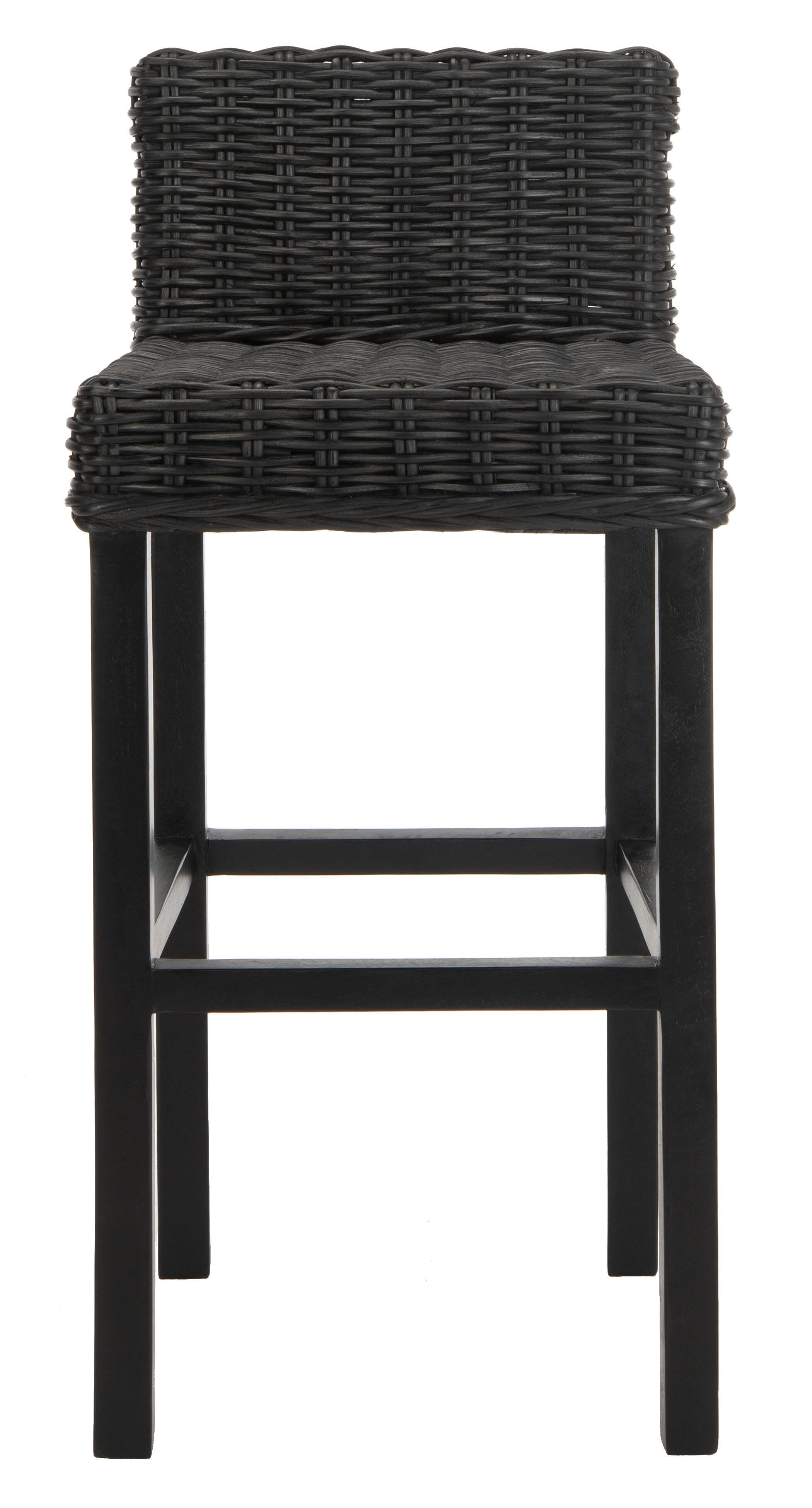 Porto Rattan Bar Stool, Black, large