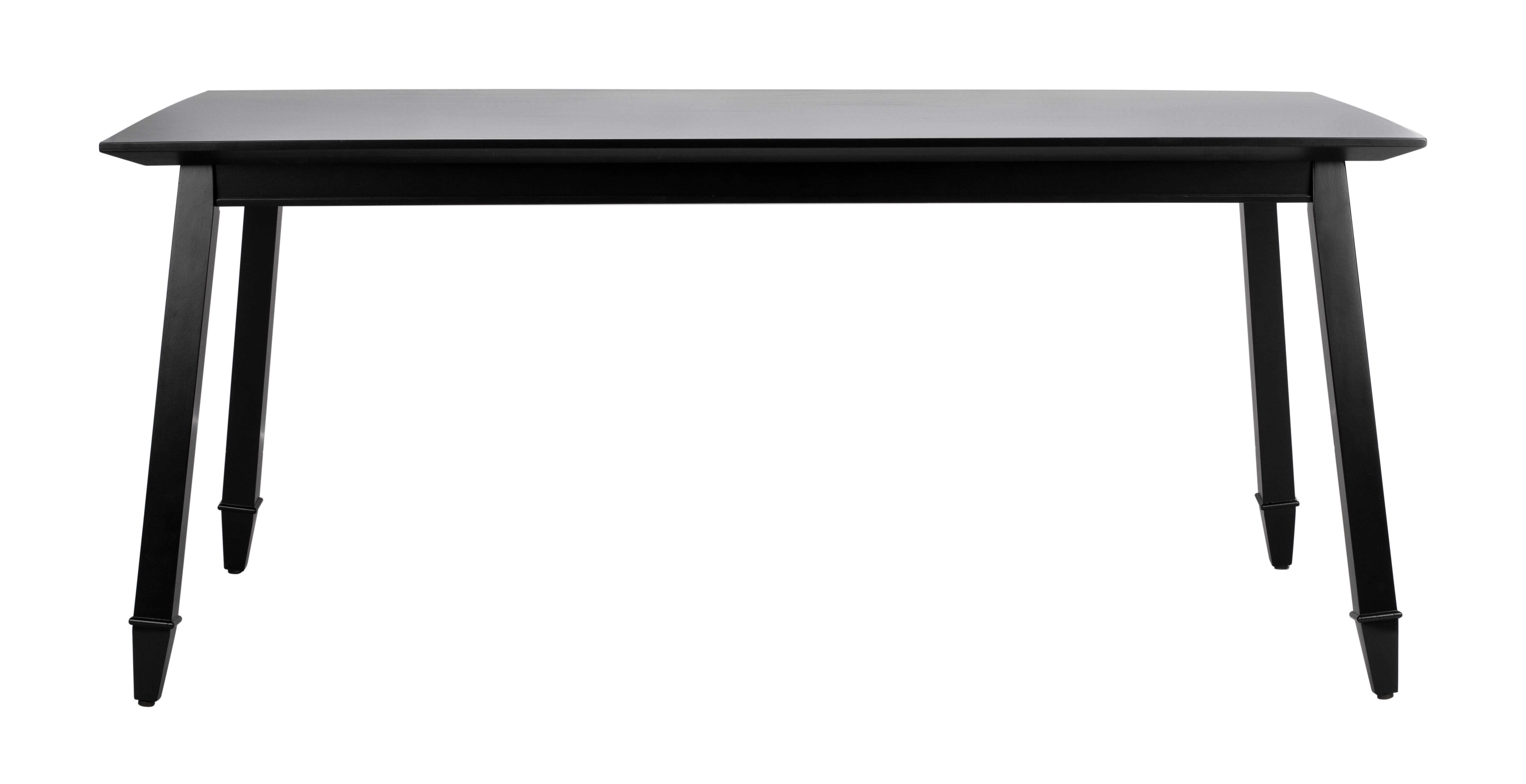 Carrie Black Rectangular Dining Table, Black, large