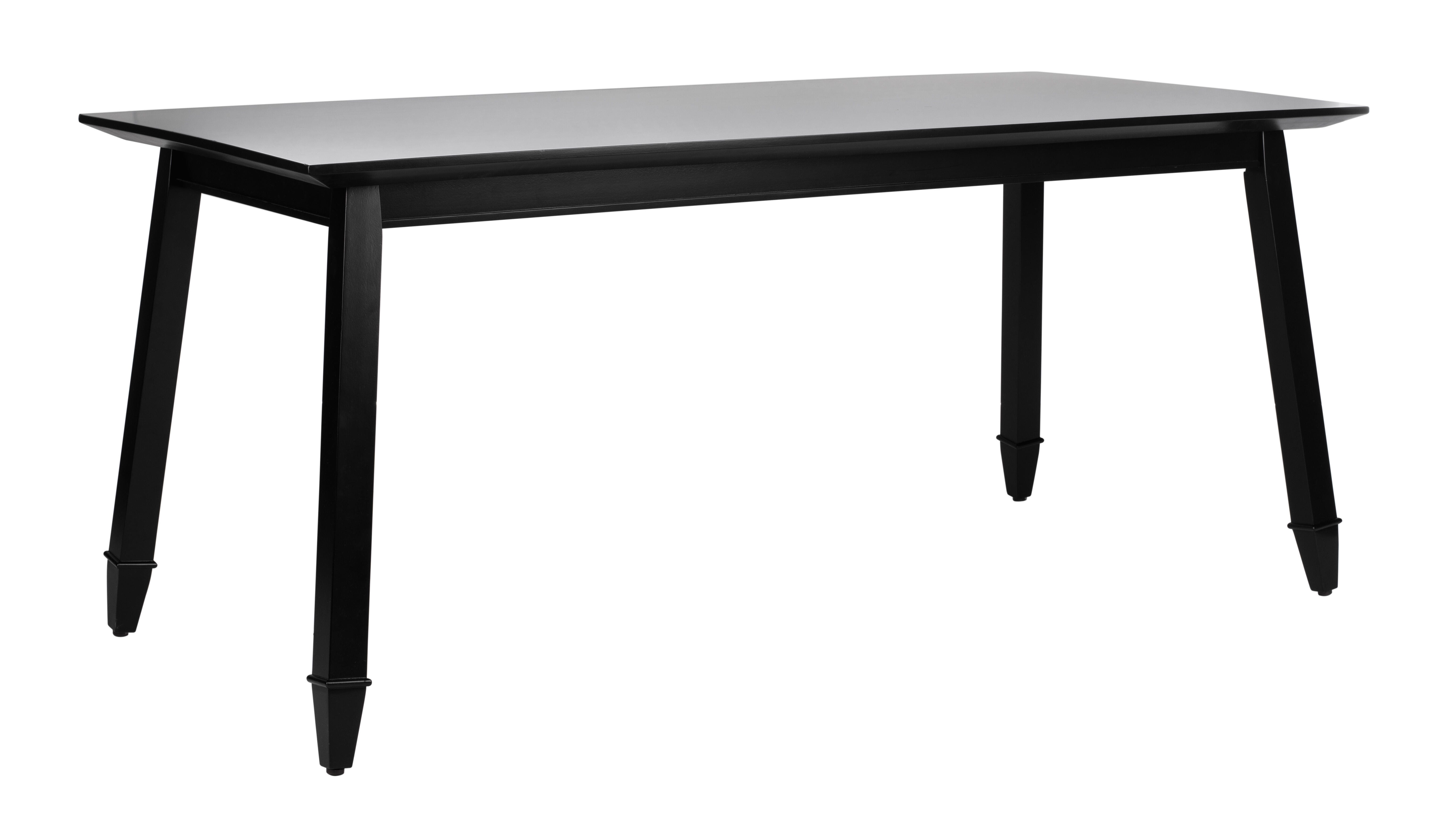 Carrie Black Rectangular Dining Table, Black, large