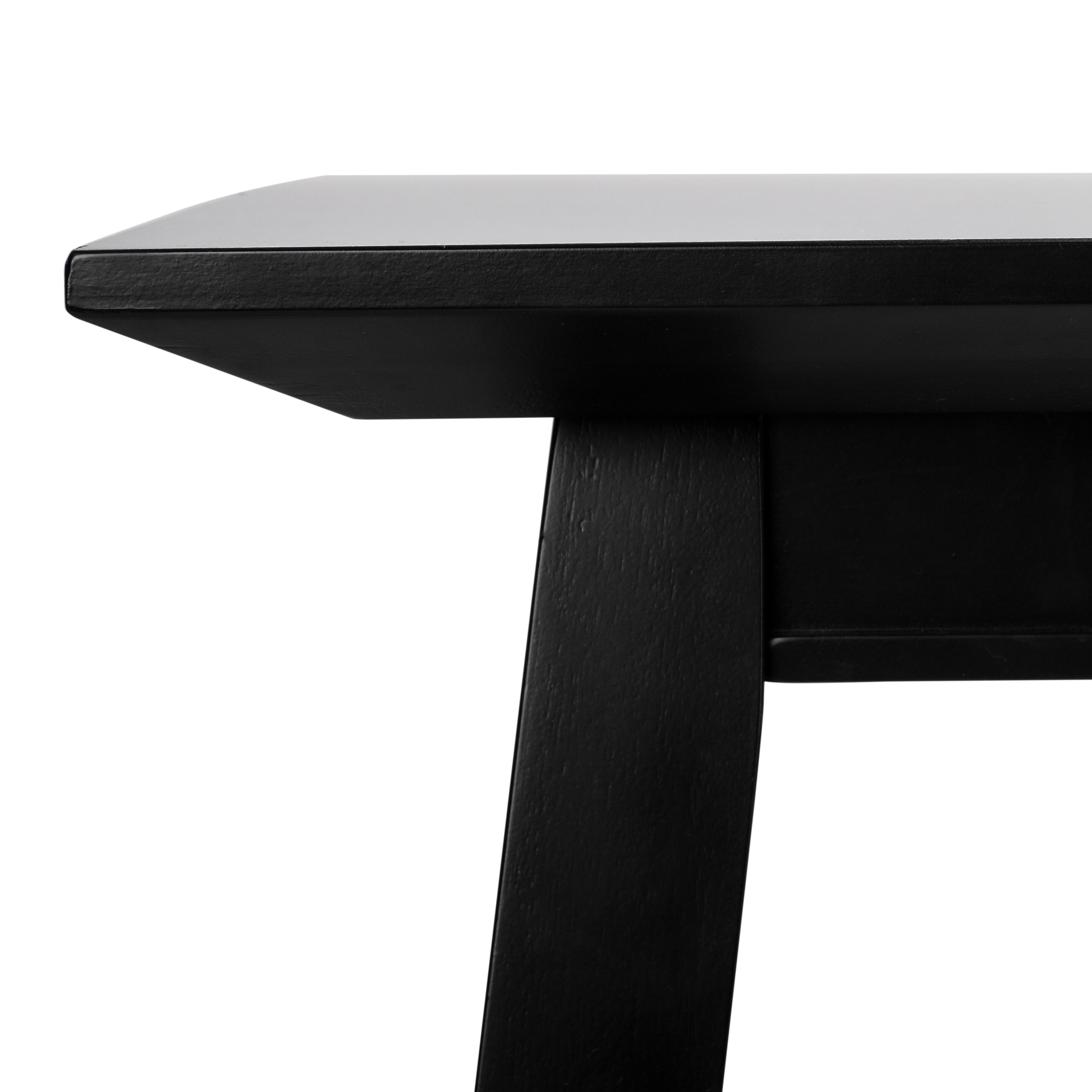 Carrie Black Rectangular Dining Table, Black, large