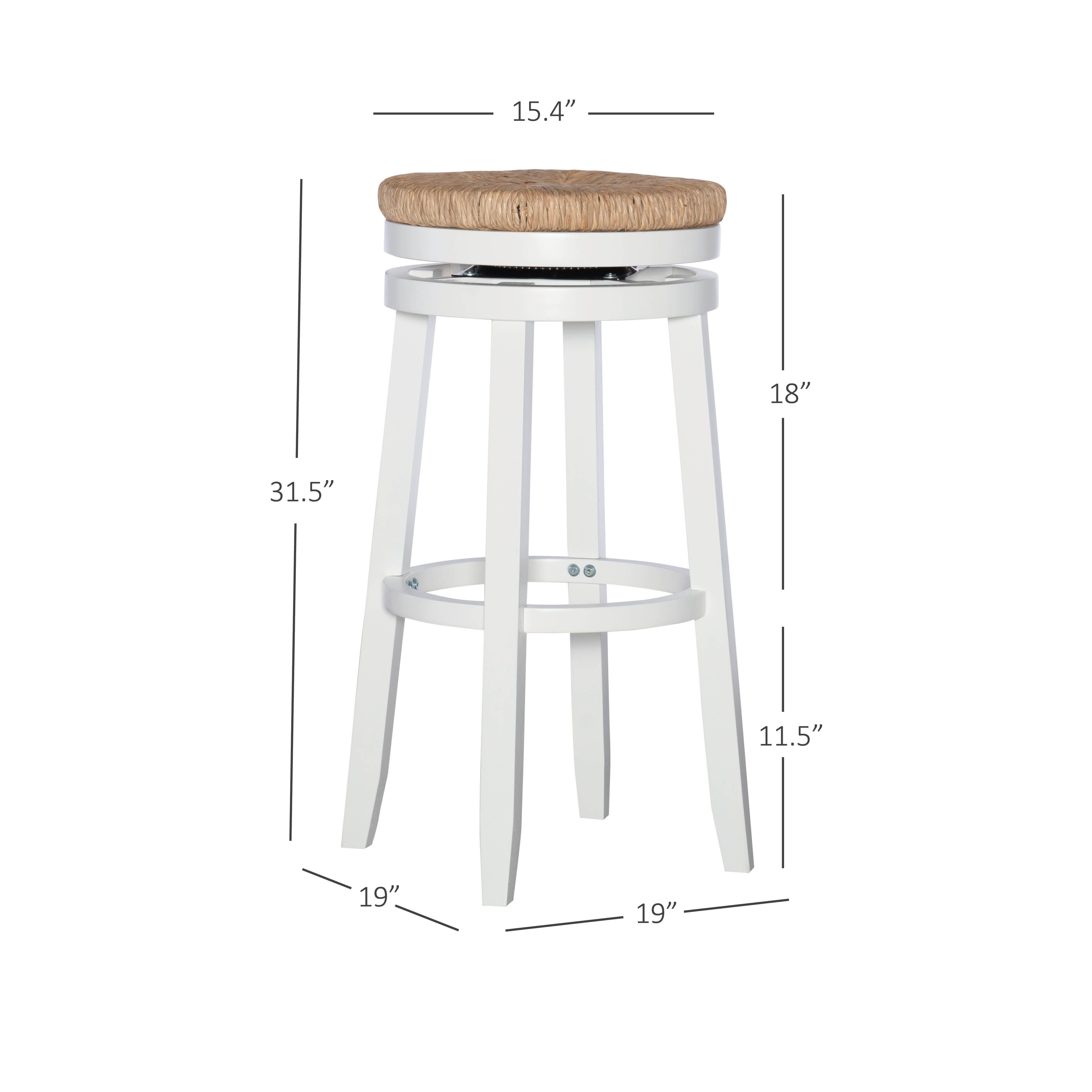 Linon Shae Bar Stool, White, large