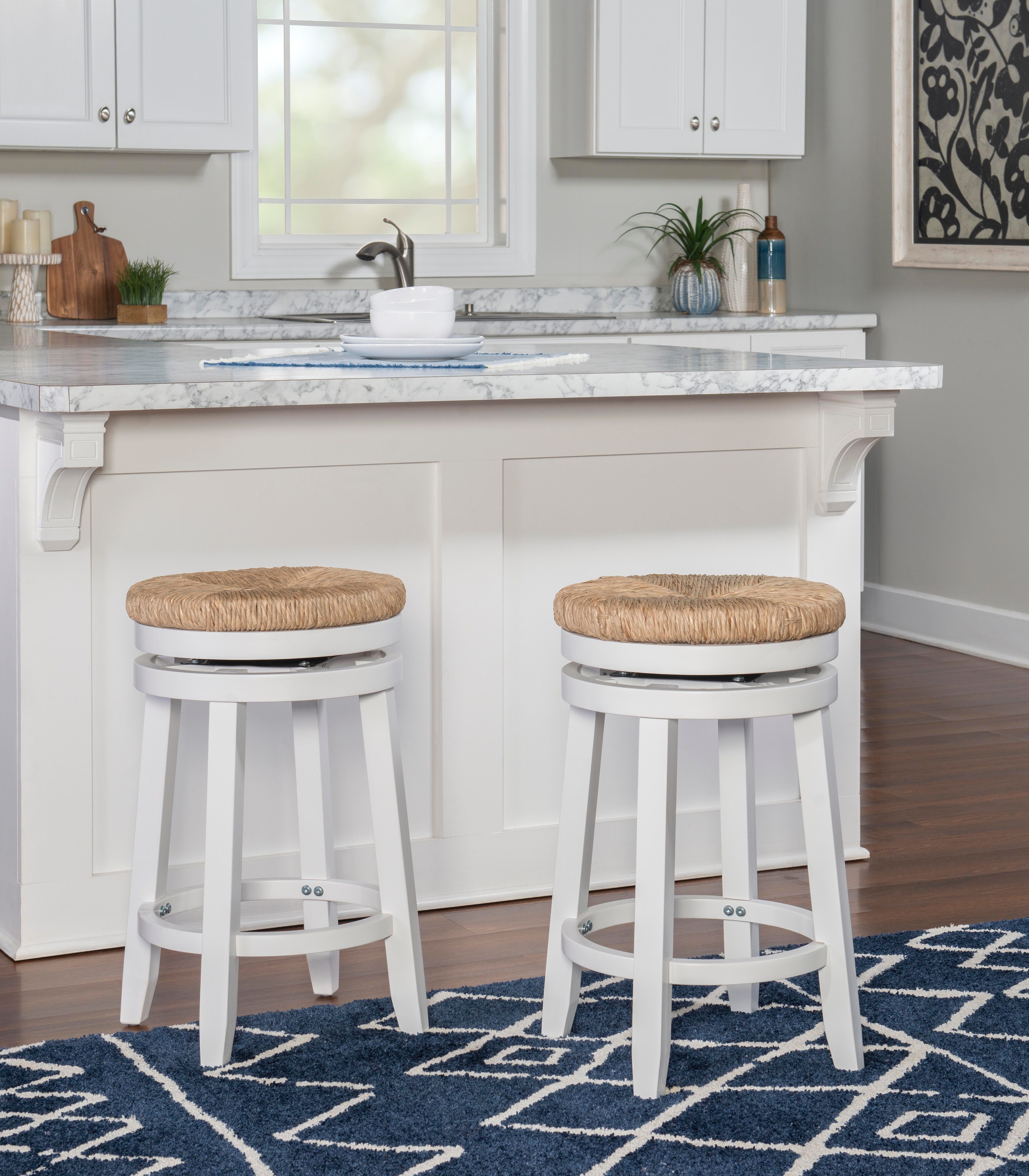 Linon Shae Counter Stool, White, large