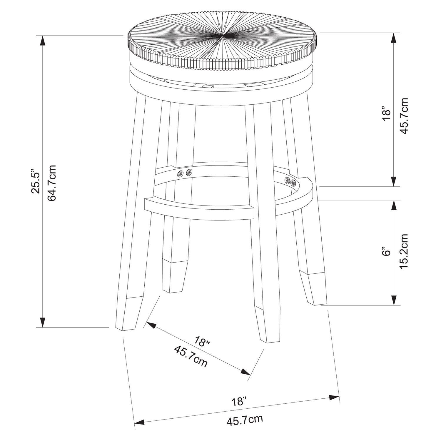 Linon Shae Counter Stool, White, large