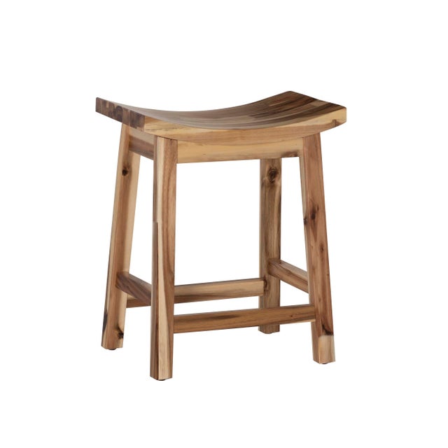 Acacia Saddle Counter Height Bar Stool