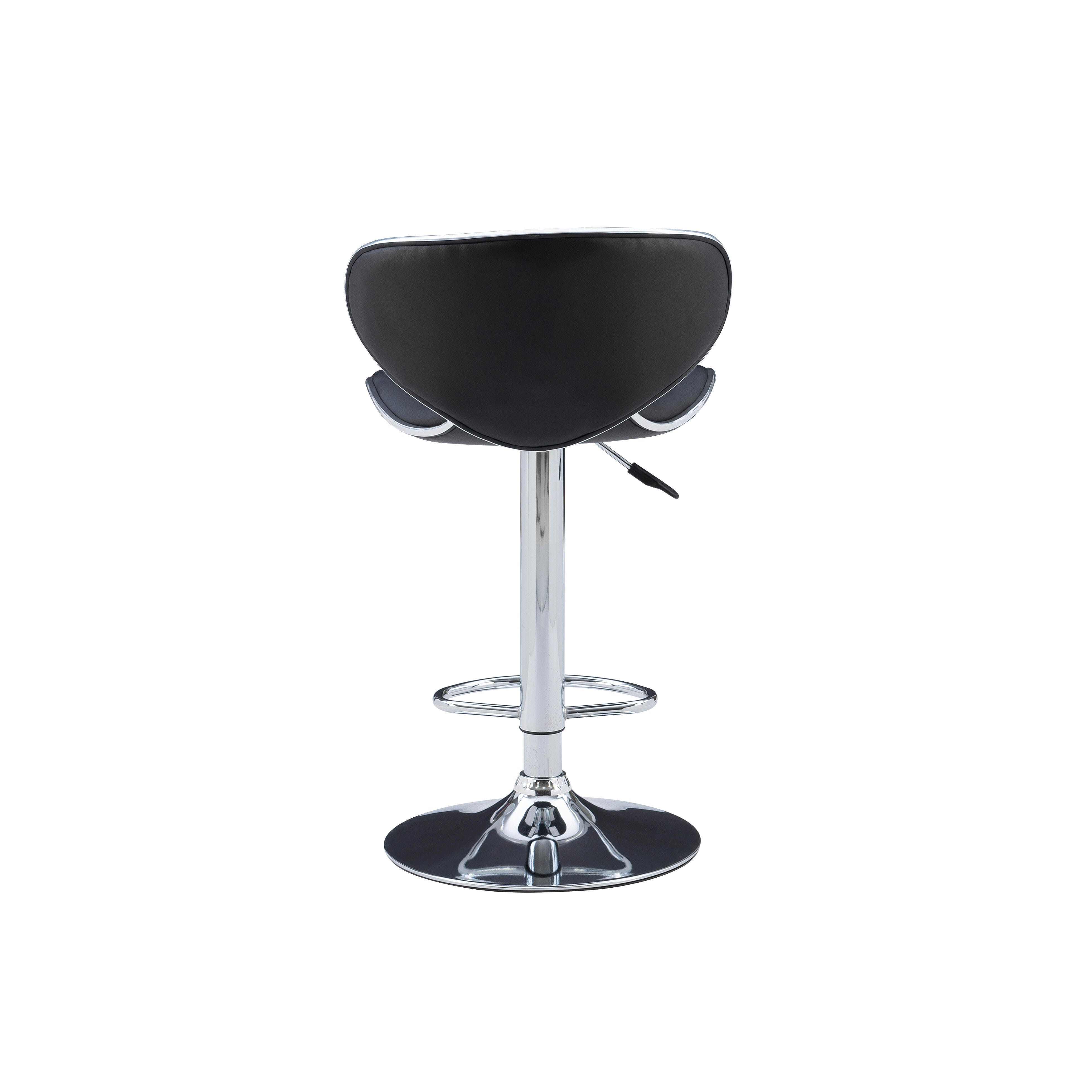 Linon Chrome Adjustable Height Bar Stool, Black, large
