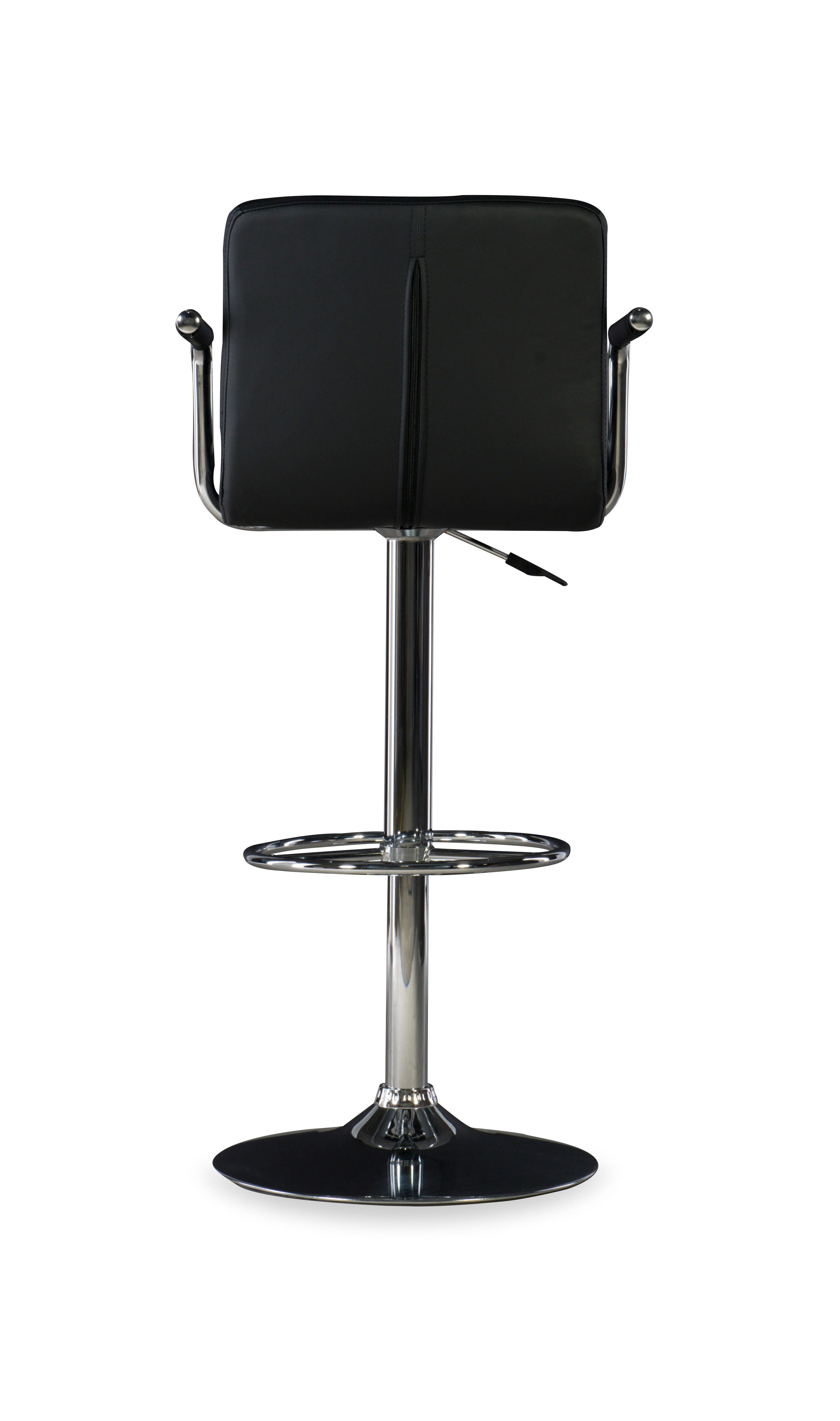 Powell Chrome  Quilted Adjustable Height Bar Stool, Black, large