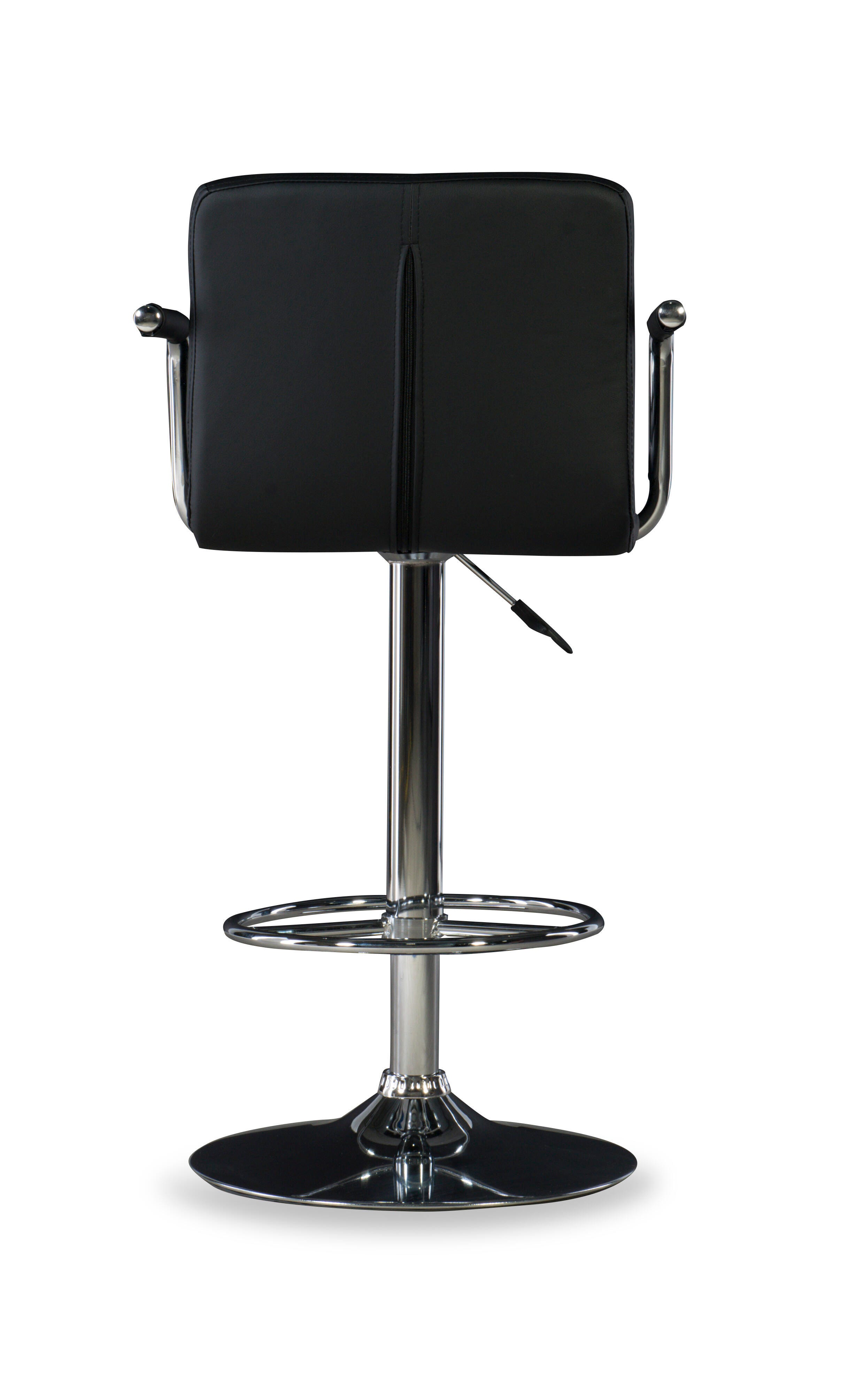Powell Chrome  Quilted Adjustable Height Bar Stool, Black, large